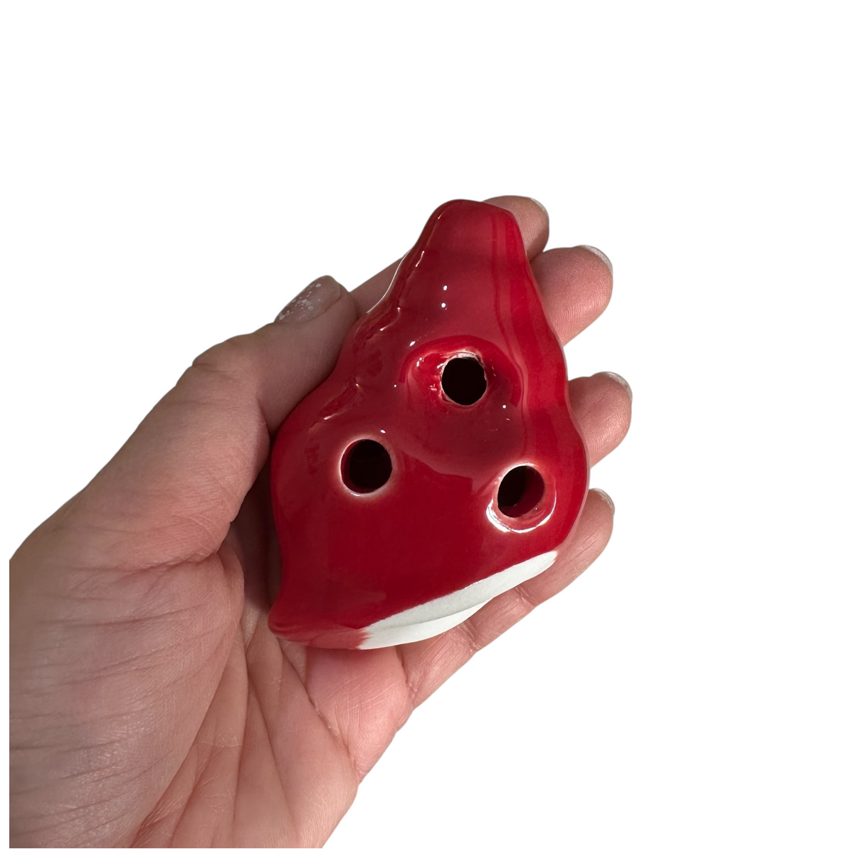 Handcrafted Red Seashell Ceramic Ocarina – Musical Instrument Music Frog Co