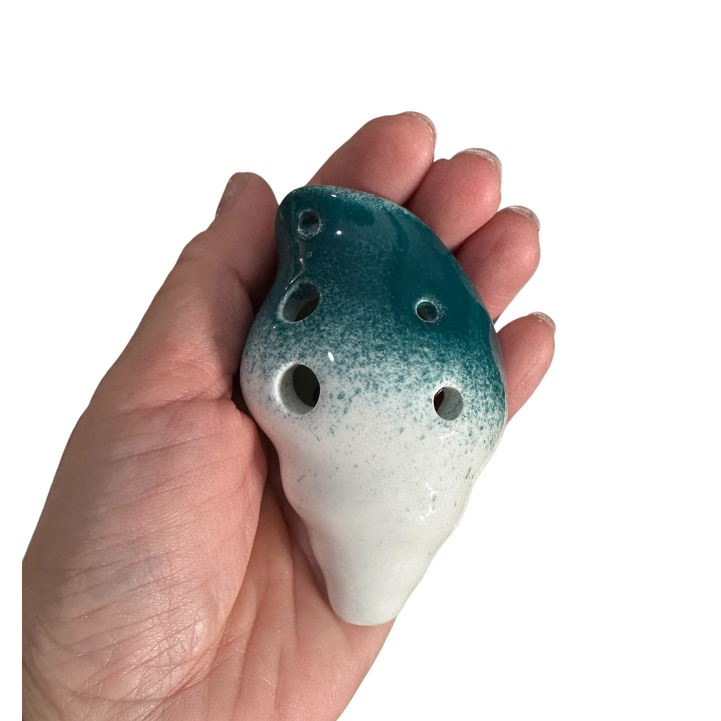 Handcrafted Ocean Seashell Ceramic Ocarina – Musical Instrument Music Frog Co