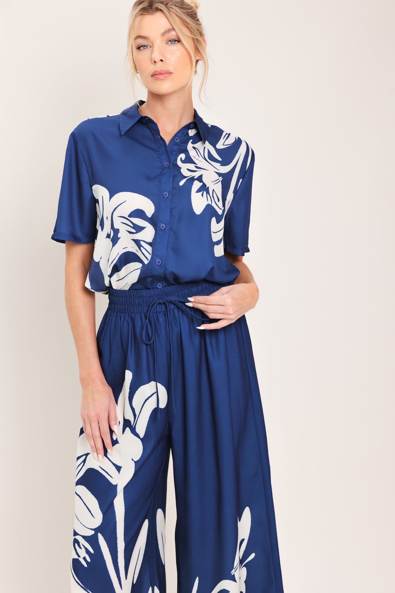 COASTAL BLOOM WOVEN WIDE PANTS Flying Tomato