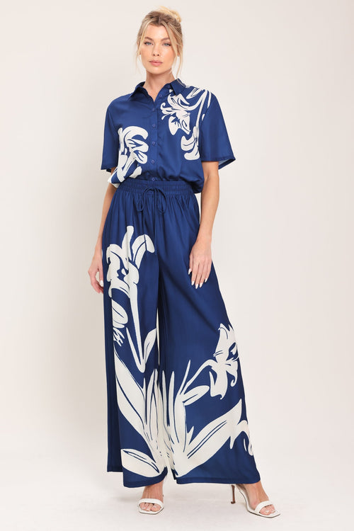 COASTAL BLOOM WOVEN WIDE PANTS Flying Tomato