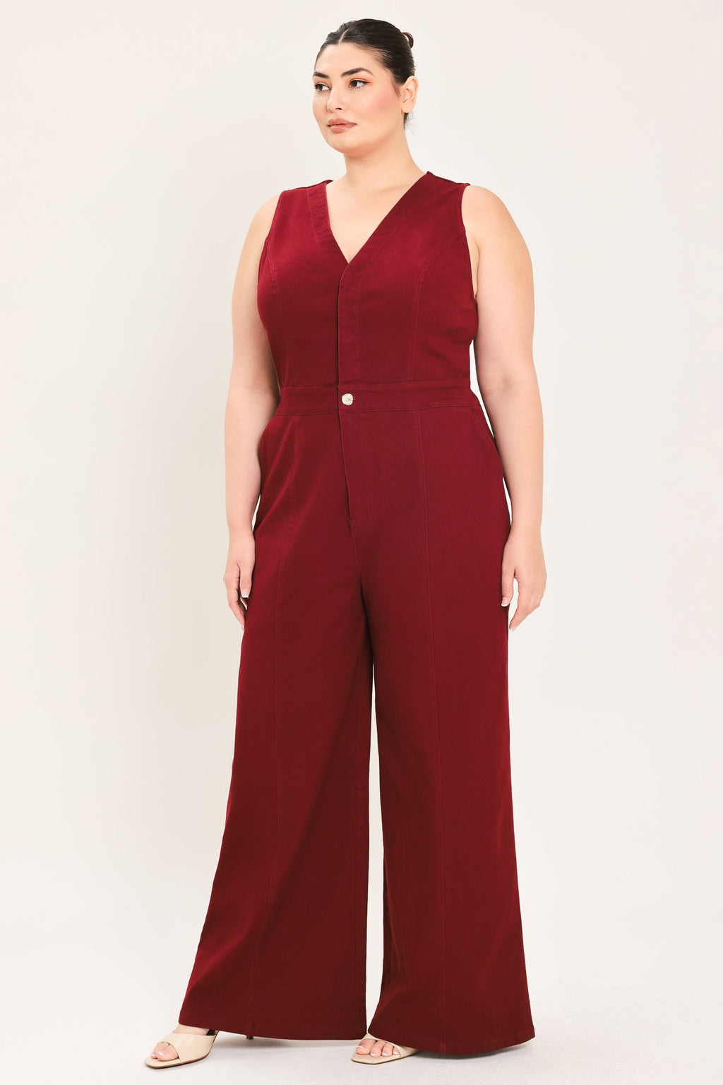 MERLOT CITY MUSE WOVEN TWILL JUMPSUIT Flying Tomato
