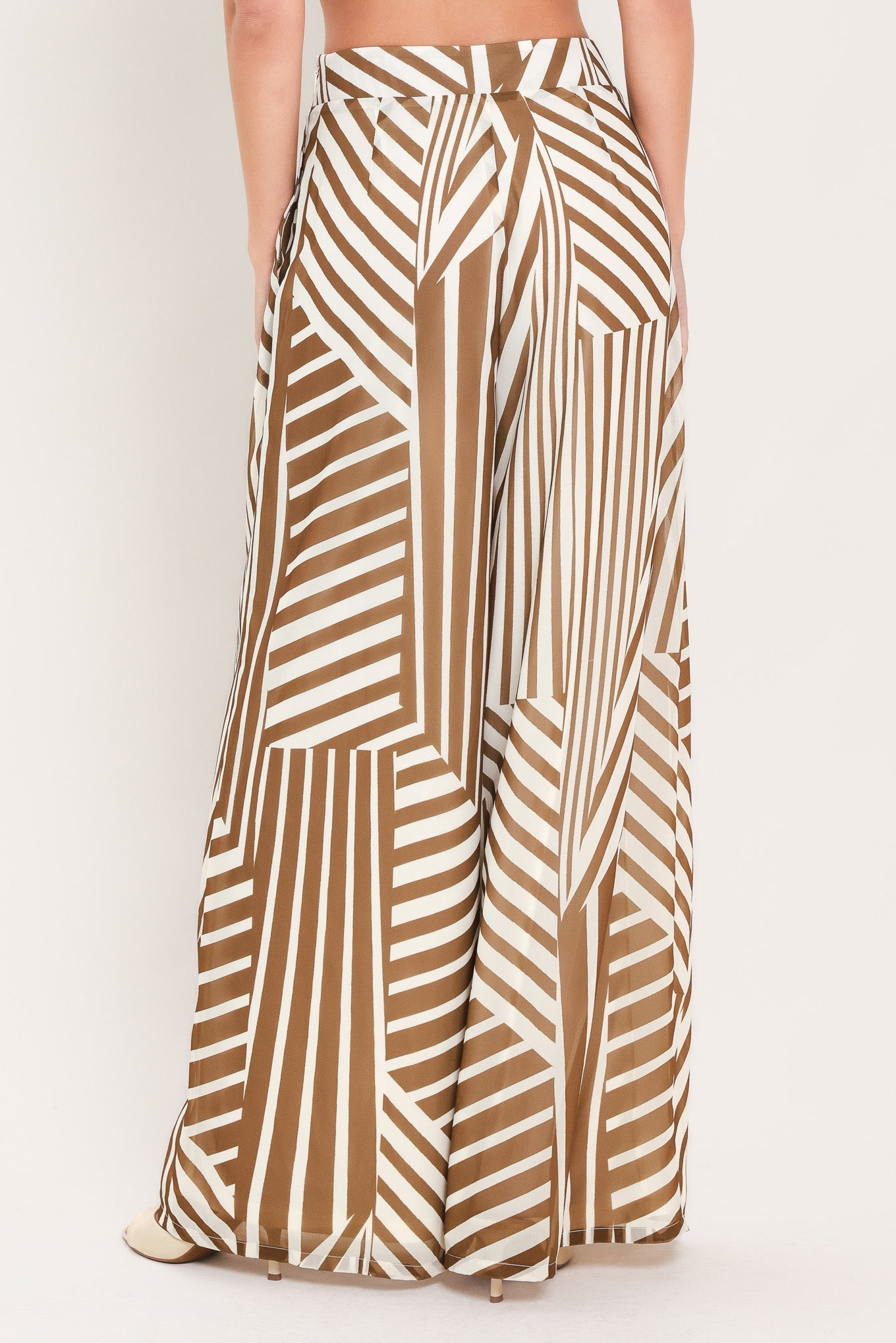 LATTE RIBBON RHAPSODY WOVEN WIDE LEG PANTS Flying Tomato