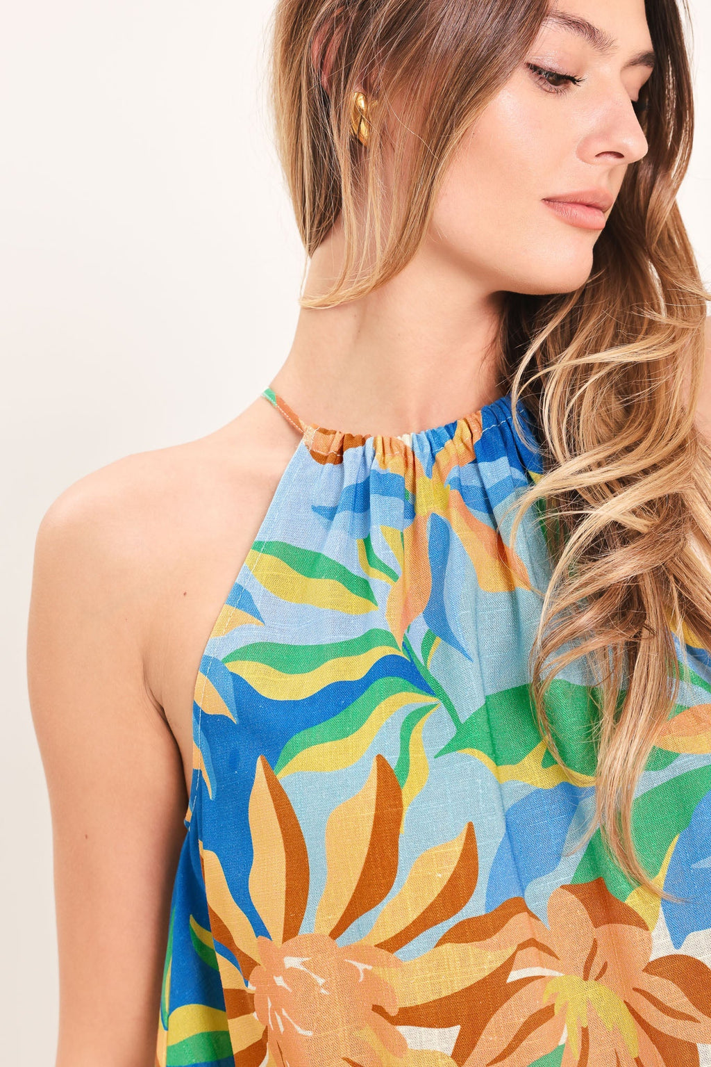 TROPIC FEVER WOVEN SCARF TOP Flying Tomato