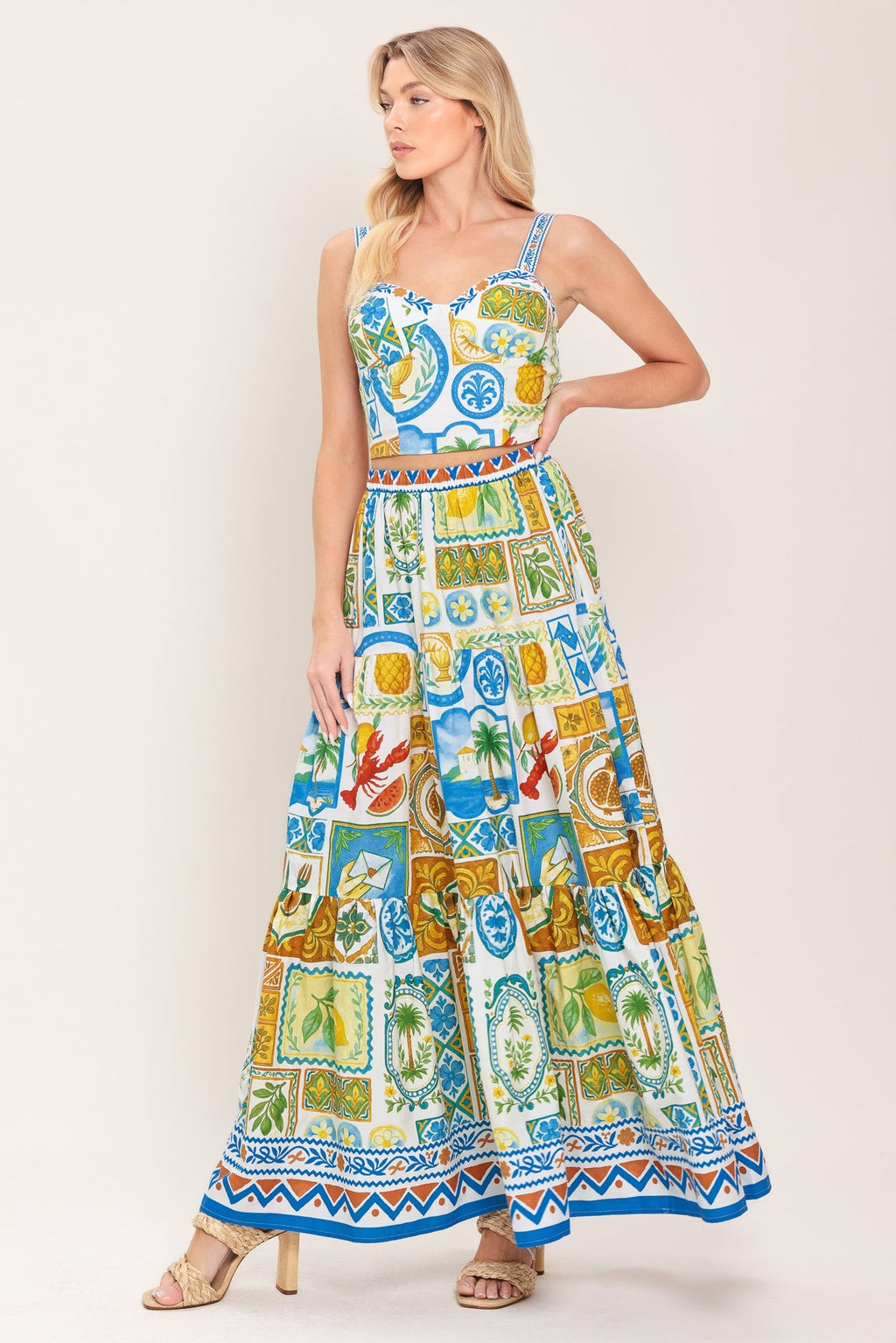 SICILIAN SUMMER WOVEN CROP TOP Flying Tomato