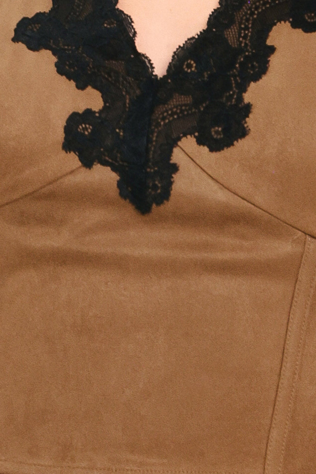 UMBER LACE AFTERGLOW FAUX SUEDE CROP TOP Flying Tomato