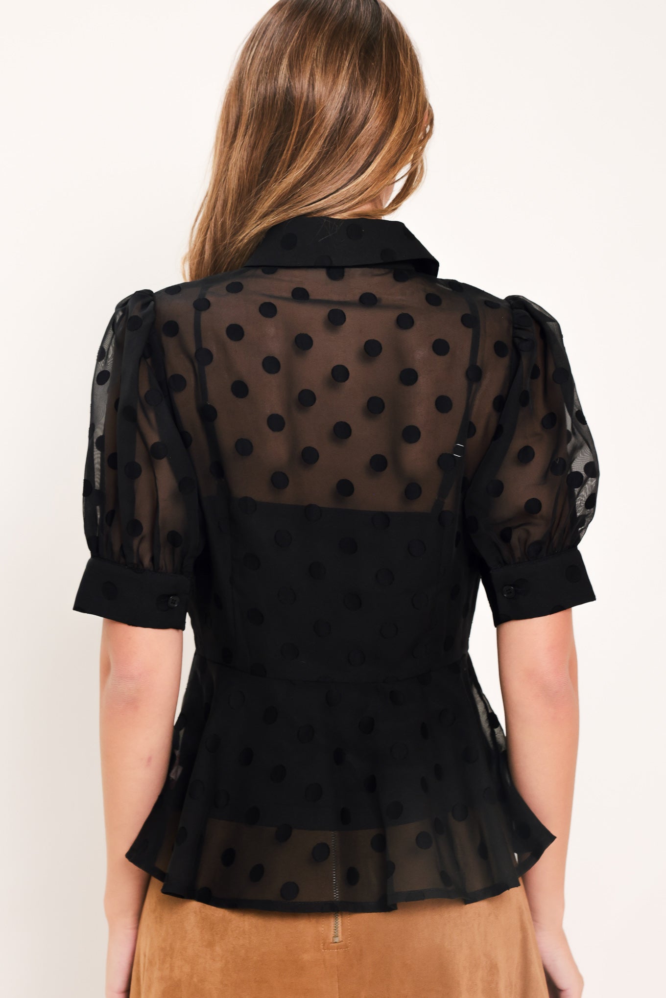 POLKA VEIL ROMANCE WOVEN TOP Flying Tomato