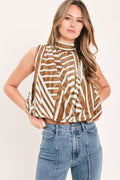 LATTE RIBBON RHAPSODY WOVEN TOP Flying Tomato