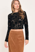 NOIR LACE MOONRISE WOVEN LACE CROP TOP Flying Tomato