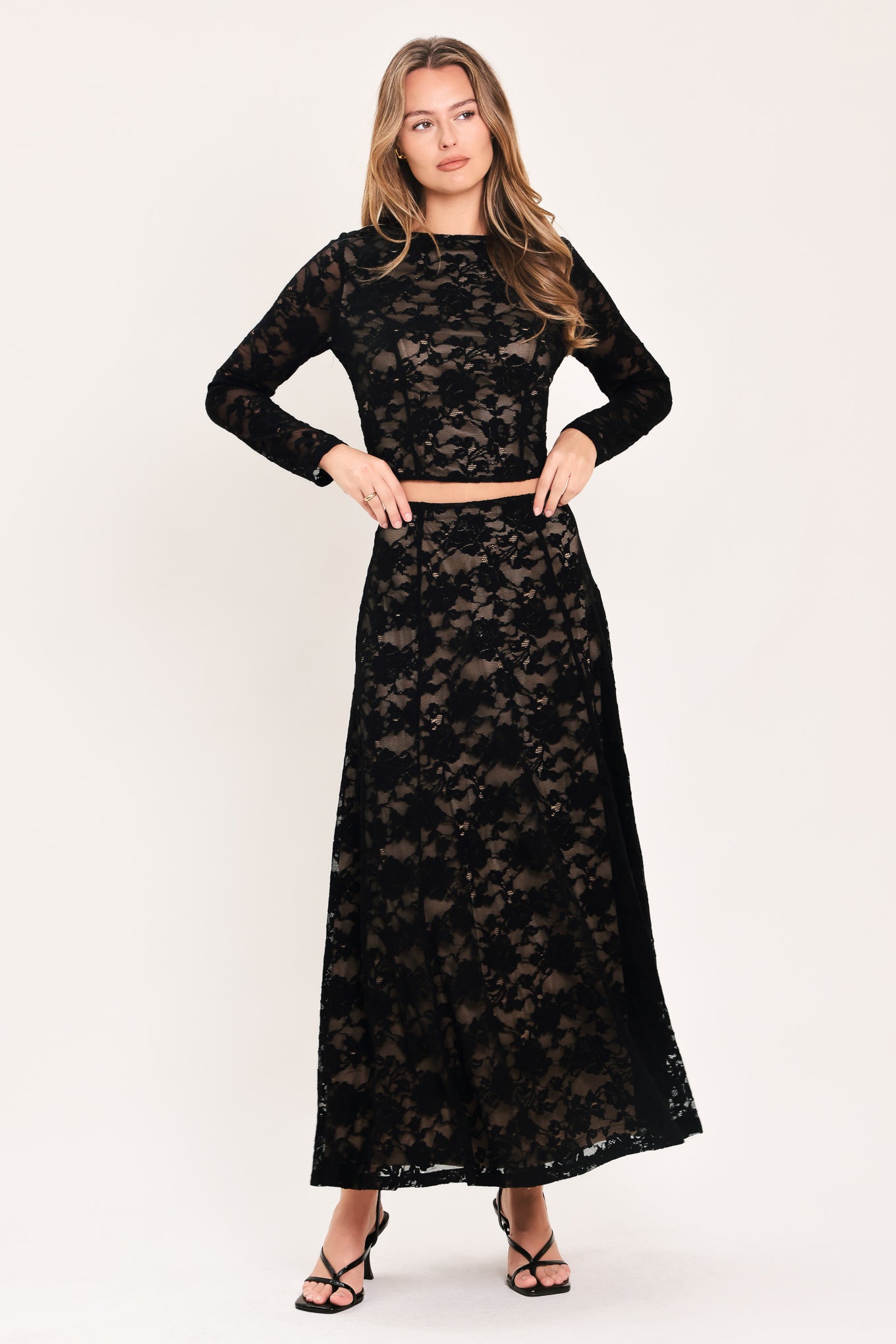 NOIR LACE MOONRISE WOVEN LACE CROP TOP Flying Tomato