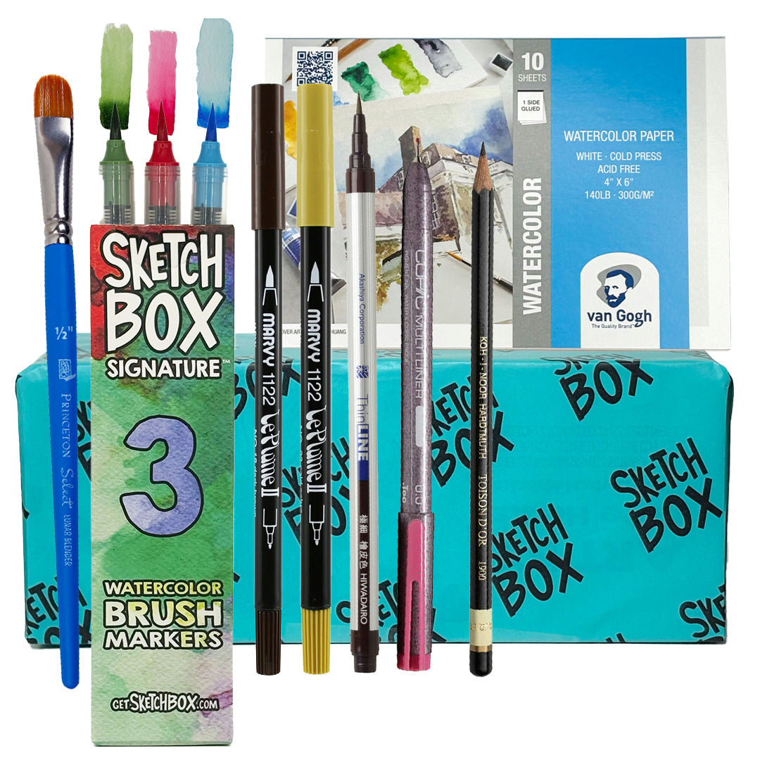 Floral Watercolor Marker Basic Box ShopSketchBox