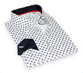 Jerry S  Button-Up Shirt With Contrast Details // White+Black // Contemporary Fit (Regular)- final sale LEVINAS® Official