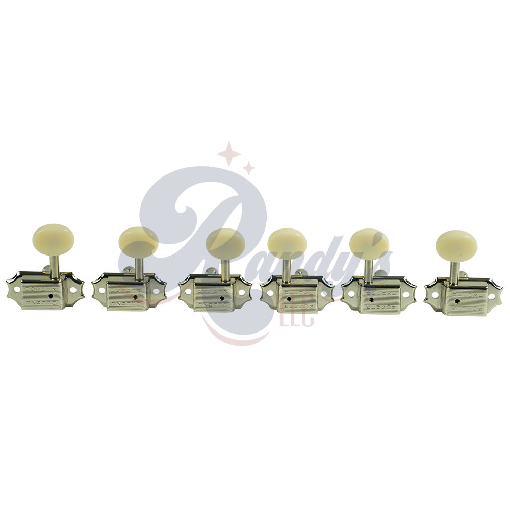 Kluson Tuners (Deluxe Series) w/ Oval Buttons (L3+R3) Double-Line - Fits Gibson® Randy's LLC