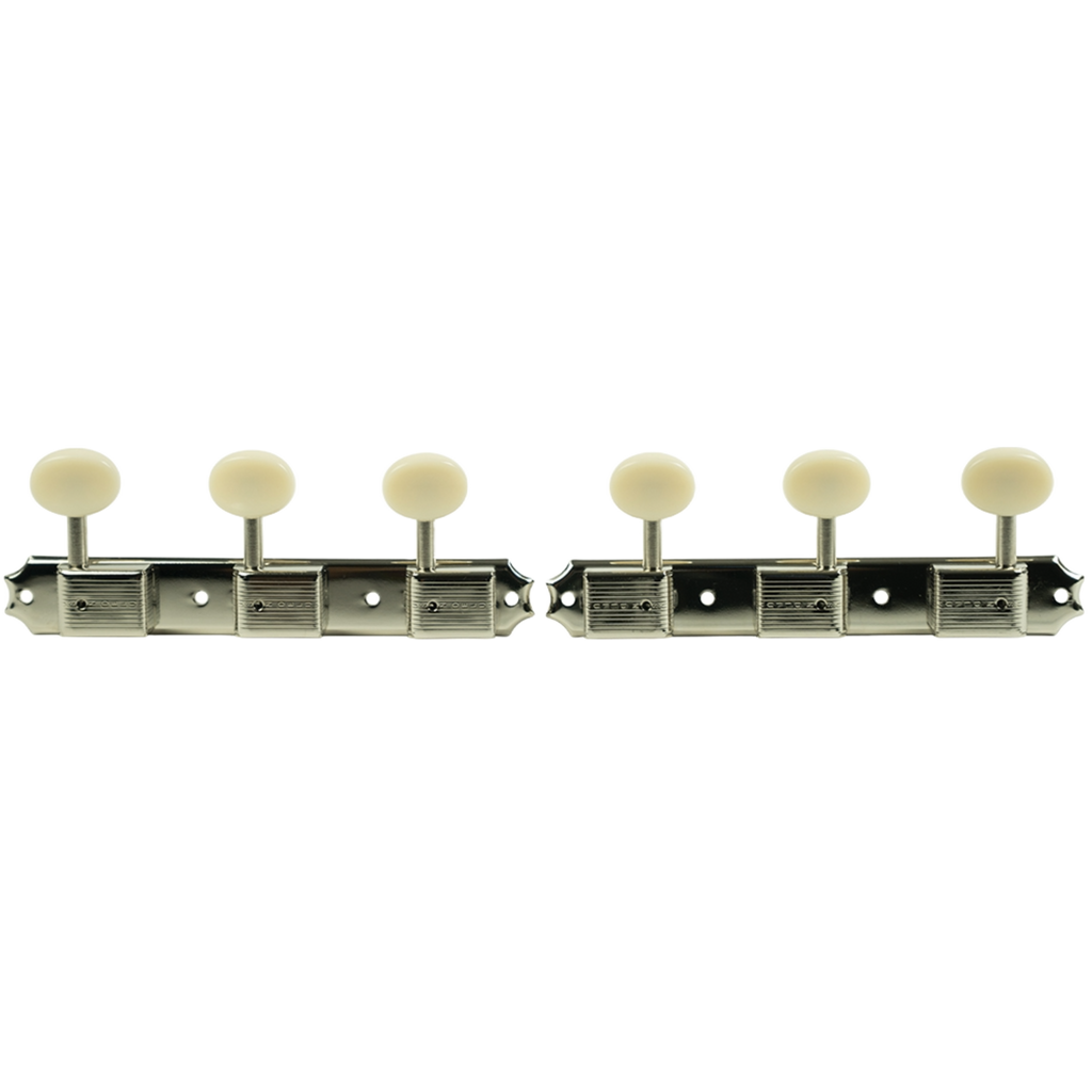 Kluson Tuners (Deluxe Series) w/ Oval Buttons (3-On-Plate) Single-Line - Fits Gibson® Randy's LLC