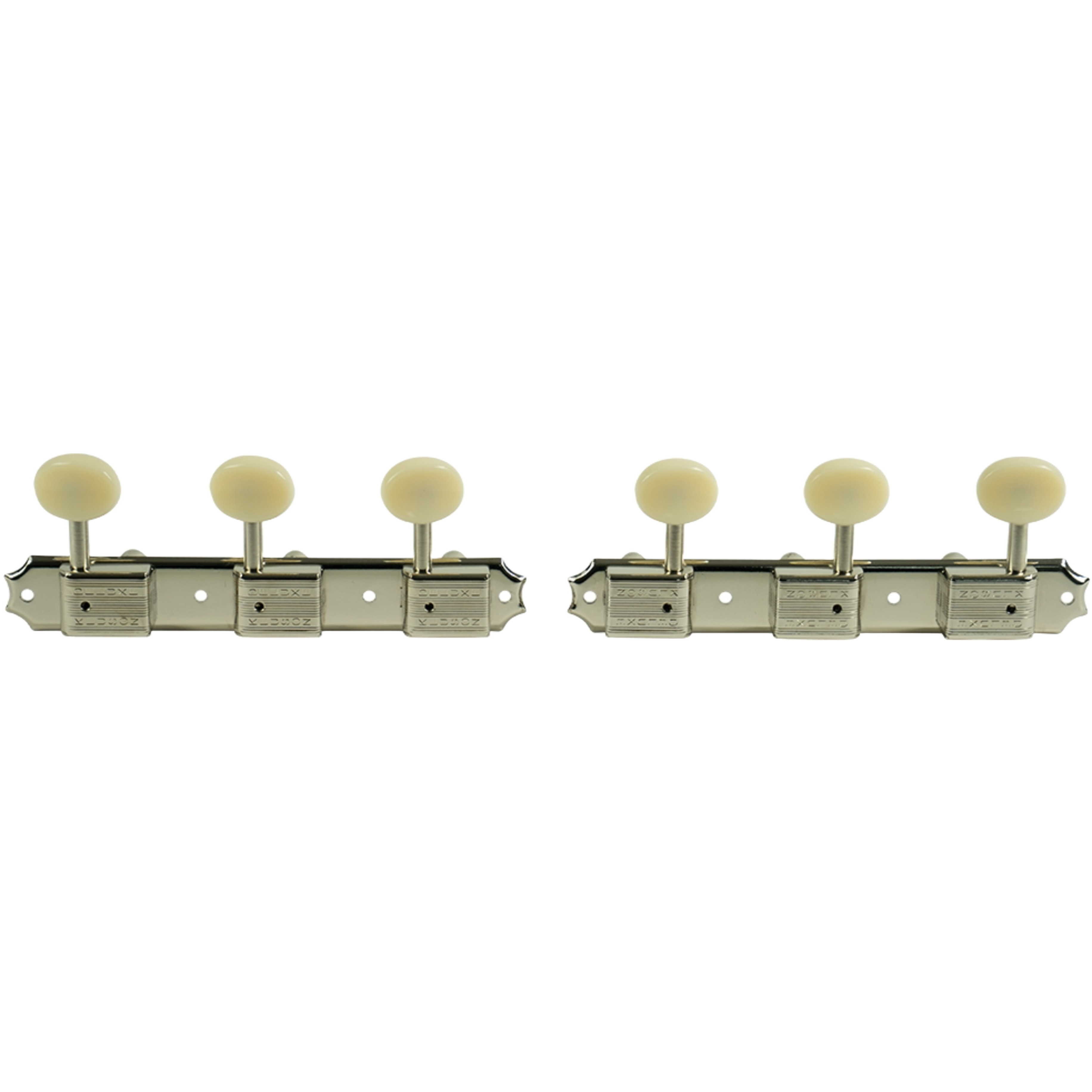 Kluson Tuners (Deluxe Series) w/ Oval Buttons (3-On-Plate) Double-Line - Fits Gibson® Randy's LLC
