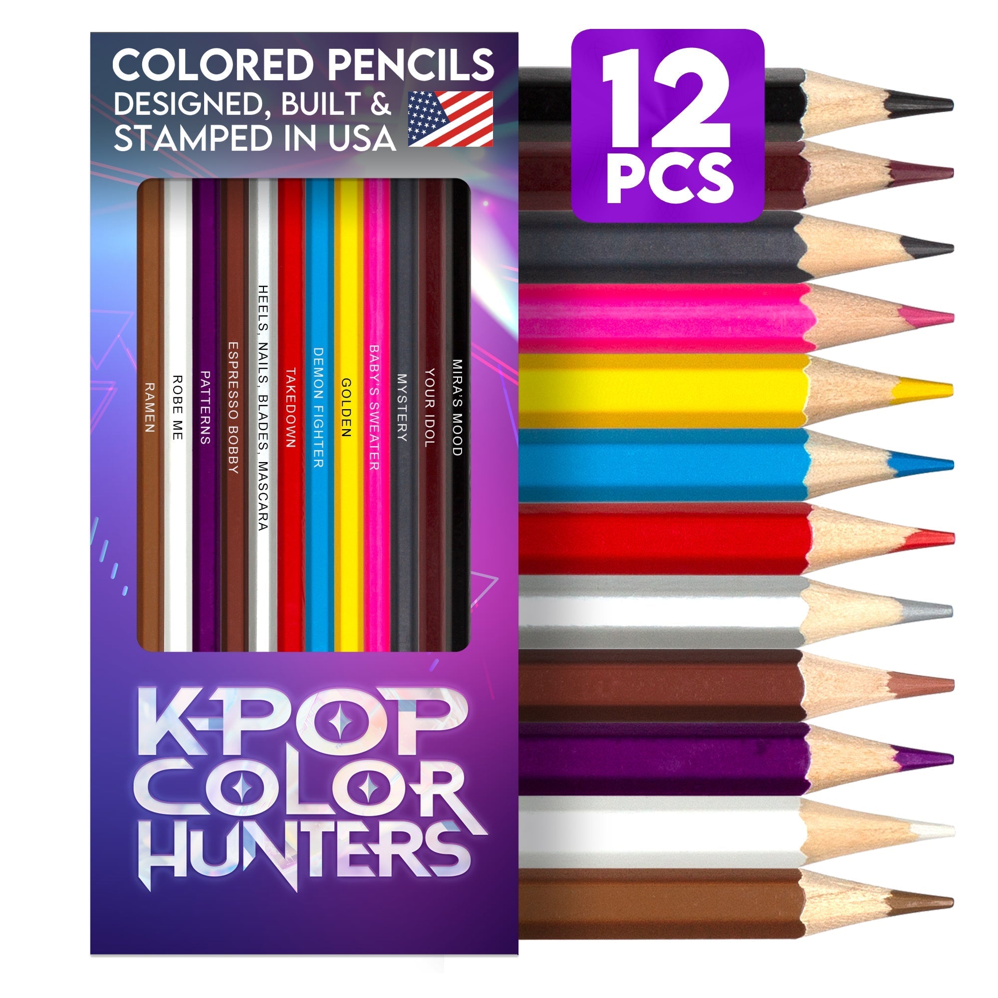 K-Pop Color Hunters Colored Pencil Set for Fans of K-Pop Demon Hunters Pop Colors
