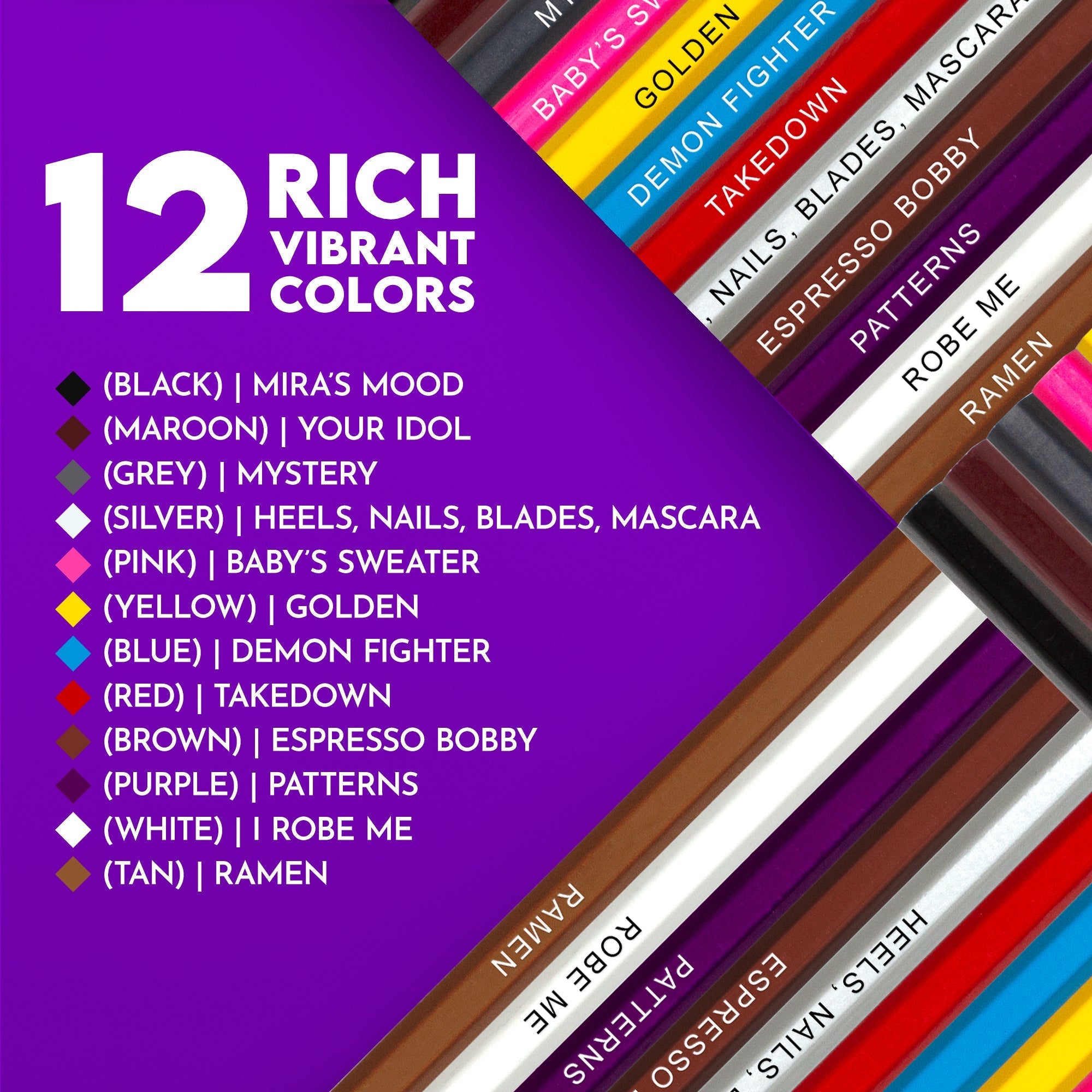 K-Pop Color Hunters Colored Pencil Set for Fans of K-Pop Demon Hunters Pop Colors