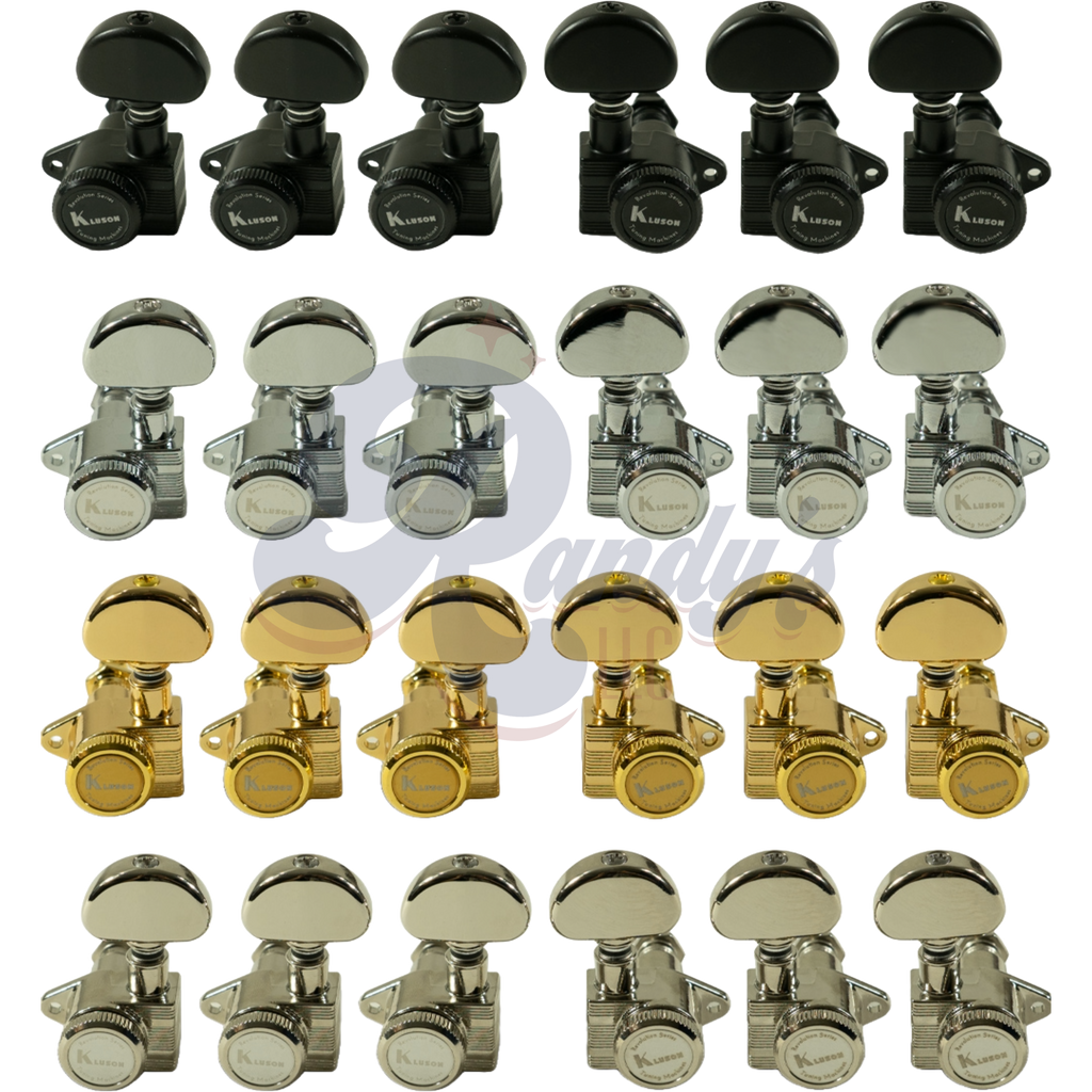Kluson Tuners (Revolution Series) Locking E-Mount (L3+R3) - Fits Gibson® Randy's LLC