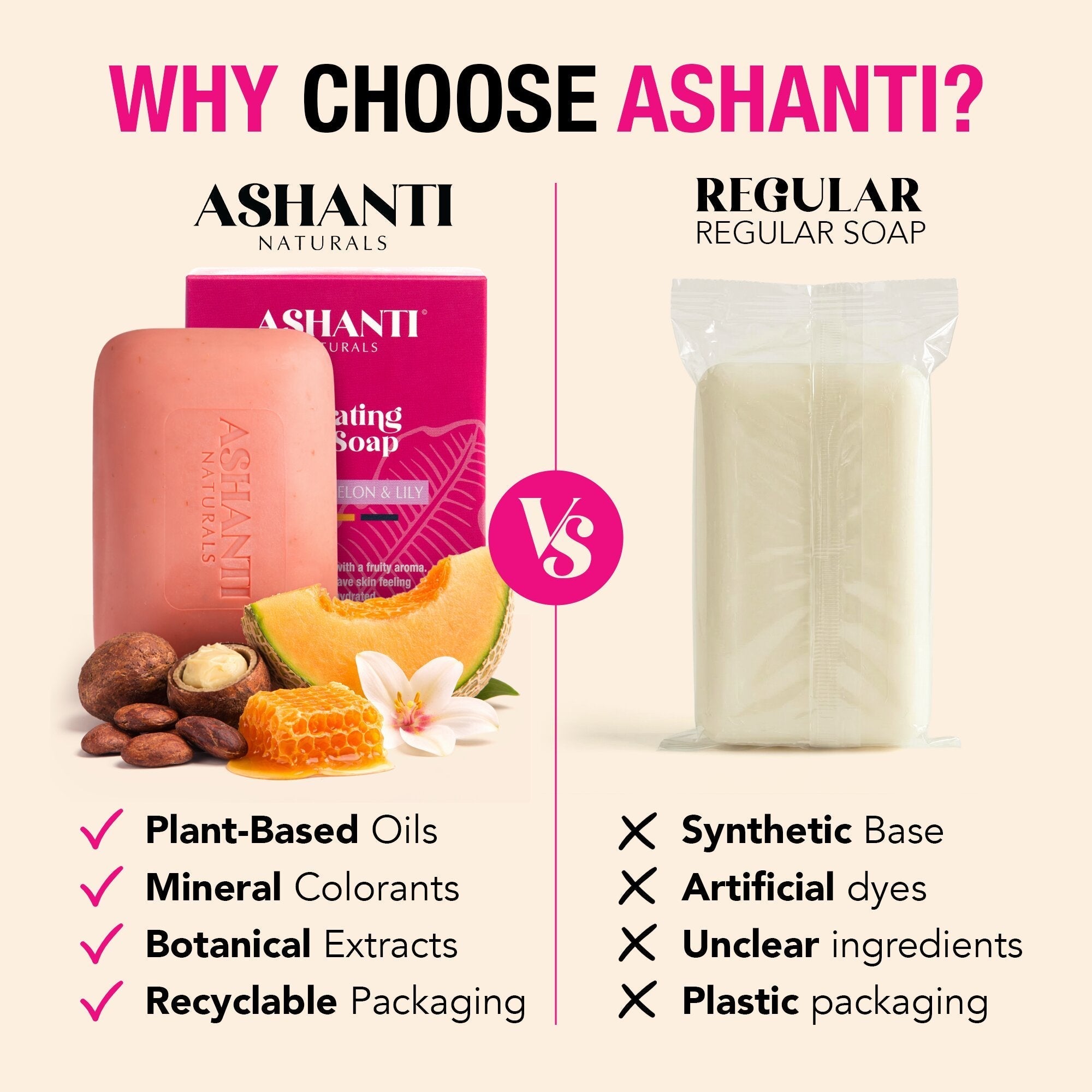 Hydrating Kalahari Melon & Lily Soap Bar AshantiNaturals