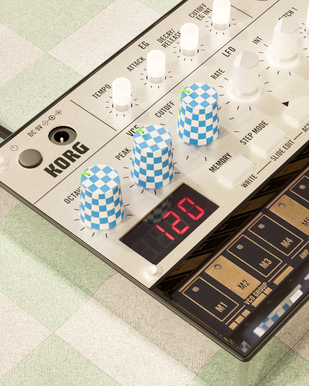 4-Pack Checkered Knob Twist Tone