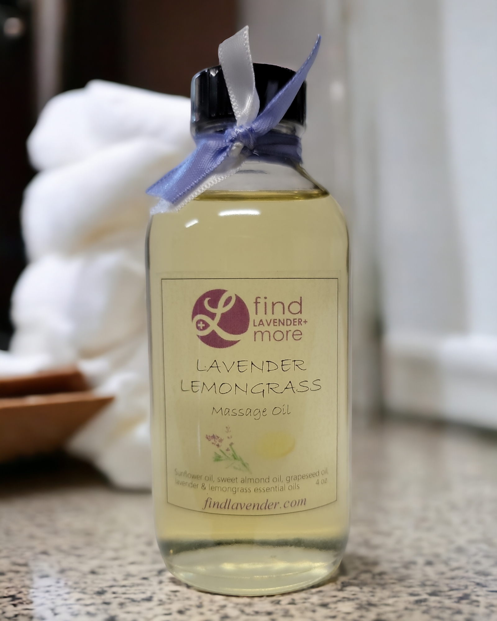 Lavender Massage Oil Natural Body Care Aromatherapy Essential Oil Findlavender.com