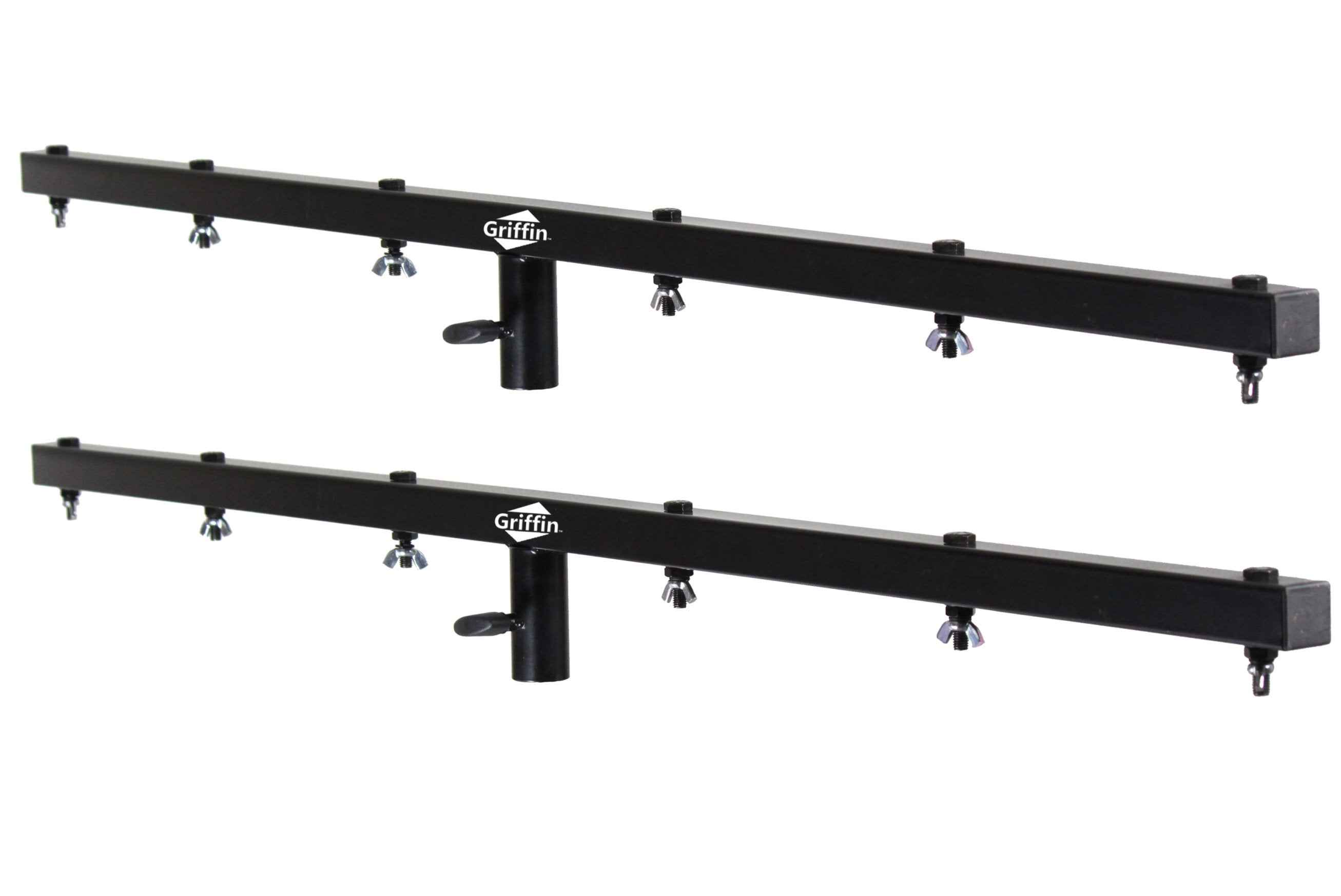 T-Bar Support for DJ Light Tripod Stands (2 Pack) | GRIFFIN Cross Bar Mount for Stage Lighting Truss System with 12 Hanging Bolts | 5FT Horizontal Trussing Kit for Can Lights & Music Equipment Package GeekStands.com