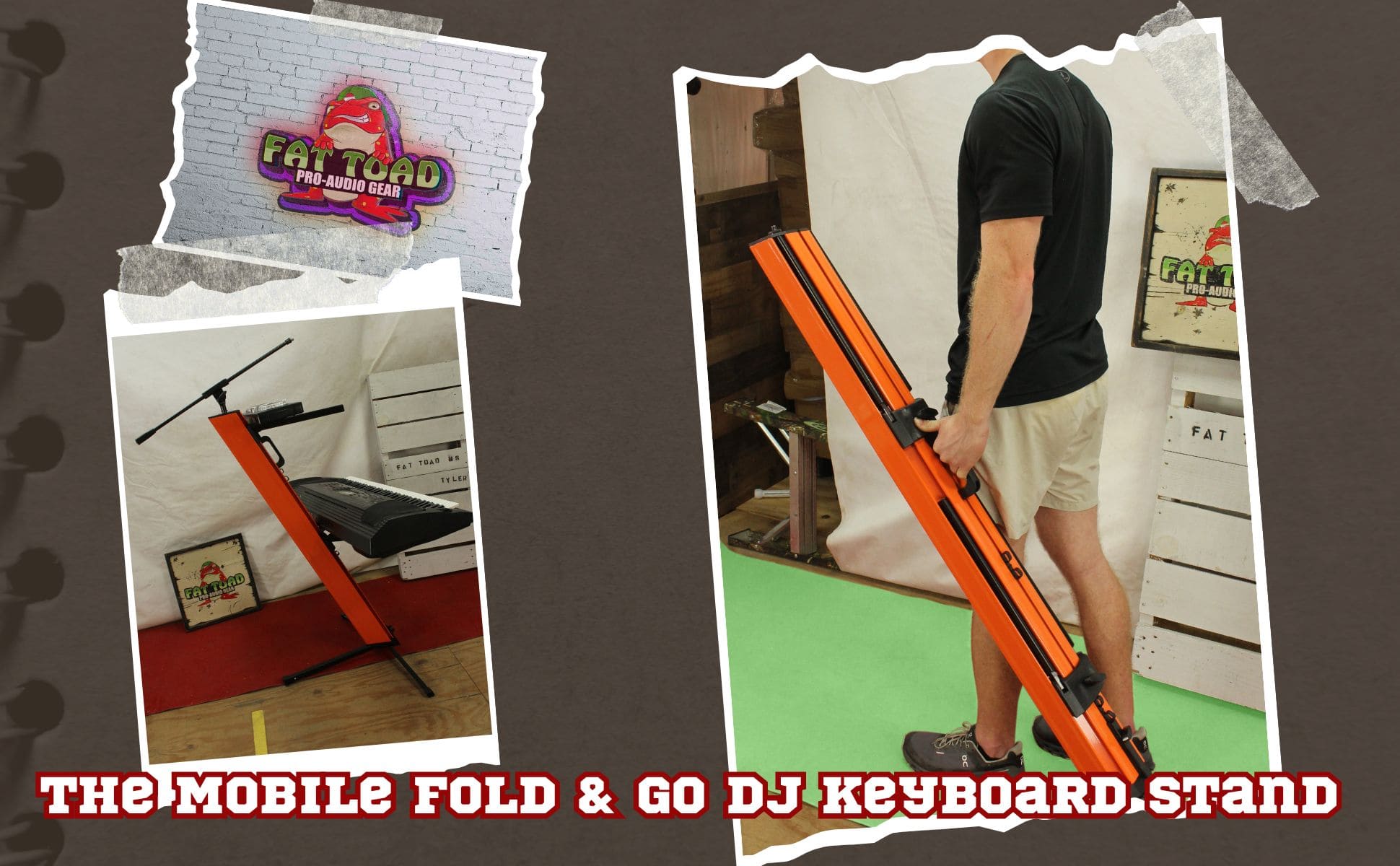 FAT TOAD 2-Tier Column Keyboard Stand with Mic Boom Arm Adapter (SlidingDJ Series) – Double Electronic Piano Tower Mount Platform – Holder for Digital Turntable, Audio Gear, Studio Synthesizer GeekStands.com