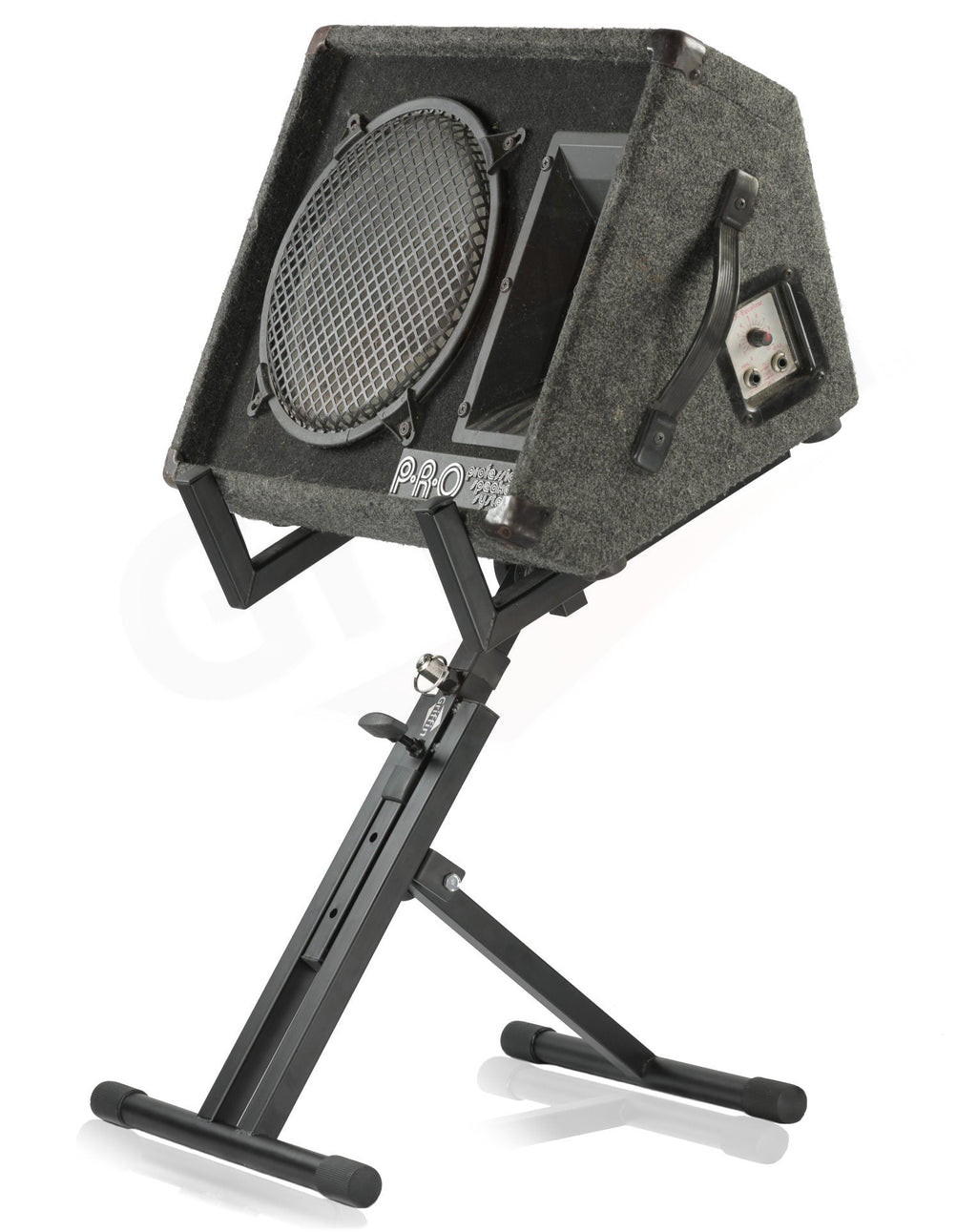 Guitar Combo Amplifier Stand by GRIFFIN - PA Speaker Karaoke Monitor Holder - Low Profile Pro-Audio Amp Tilt Back Mount Stand for Speaker Cabinet GeekStands.com