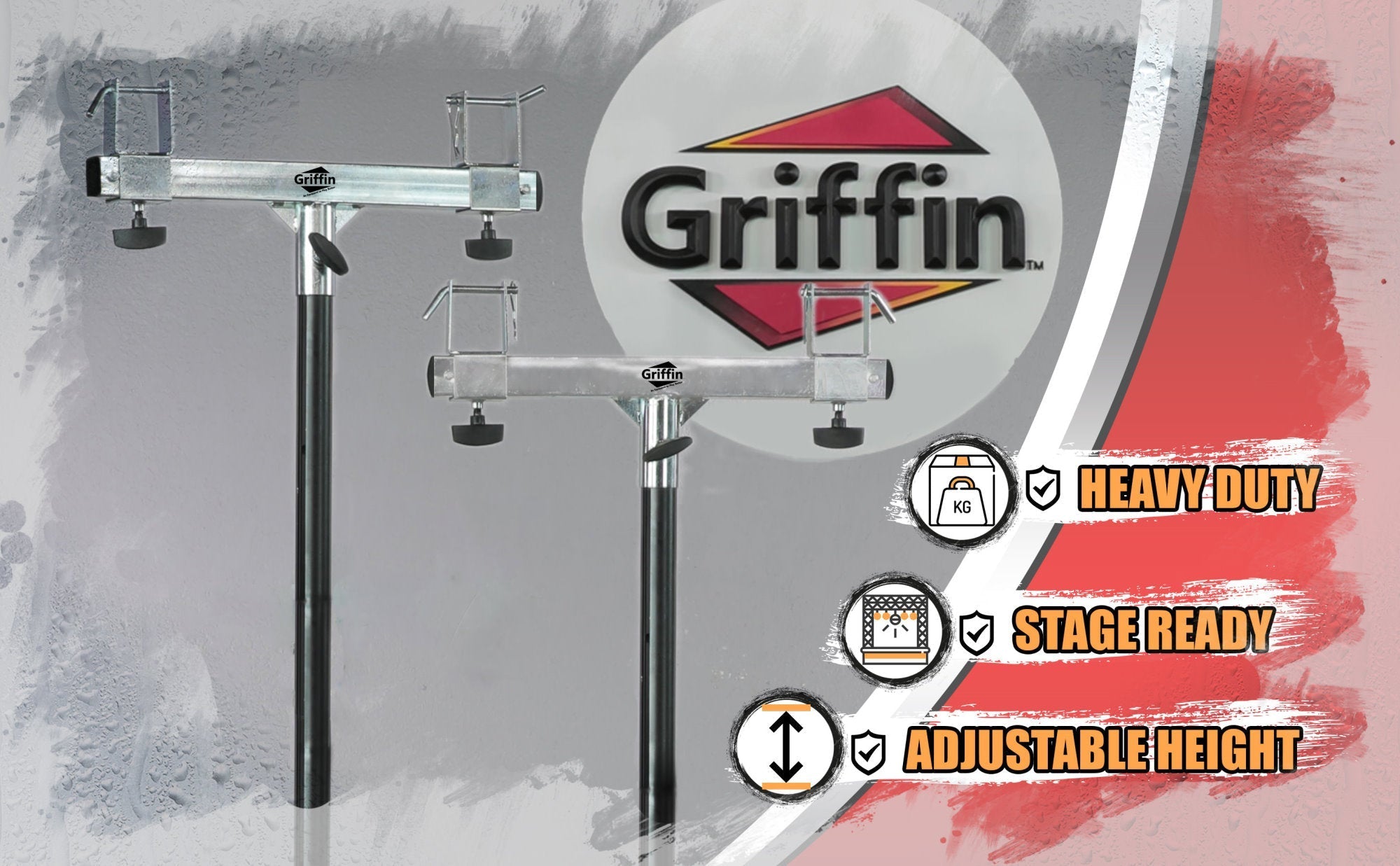 GRIFFIN T Bar Adapters for Lighting Truss Stands (2)- Triangle or Square Trussing Bracket Mounts for Light Cans & DJ Booth Kit, Pro-Audio Stage Gear GeekStands.com