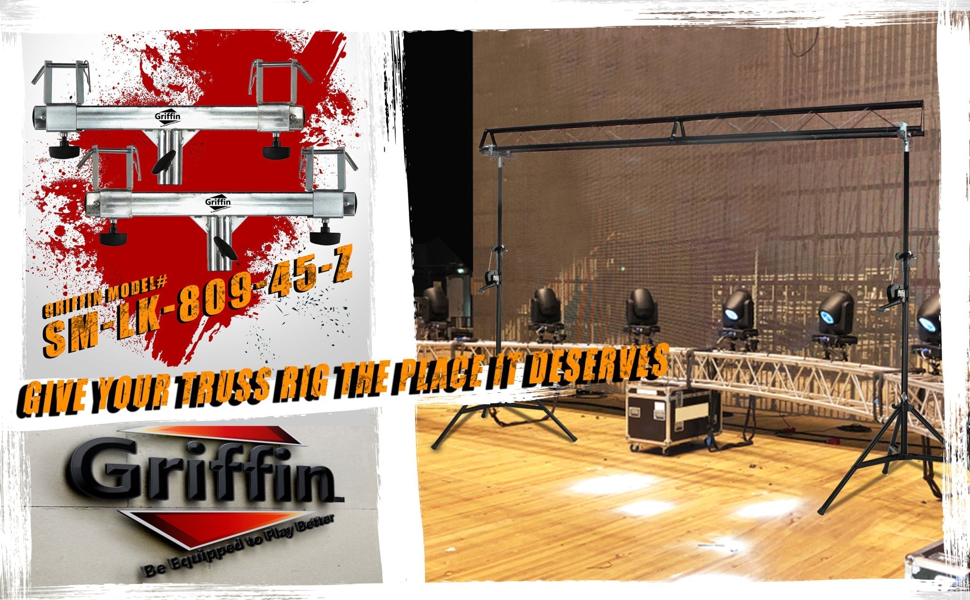 GRIFFIN T Bar Adapters for Lighting Truss Stands (2)- Triangle or Square Trussing Bracket Mounts for Light Cans & DJ Booth Kit, Pro-Audio Stage Gear GeekStands.com