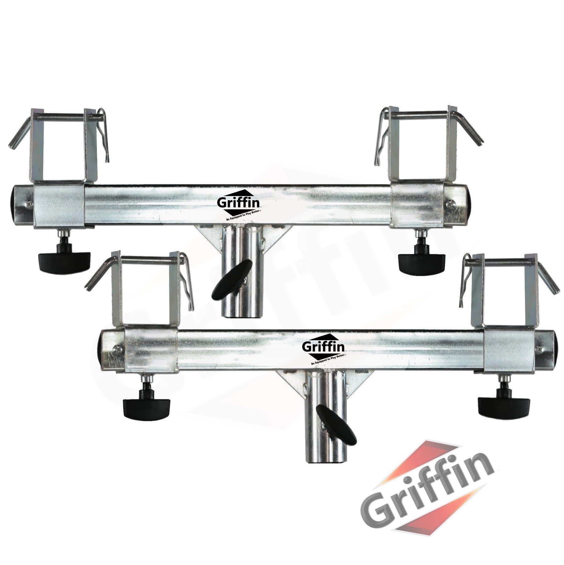 GRIFFIN T Bar Adapters for Lighting Truss Stands (2)| Triangle or Square Trussing Bracket Mounts for Light Cans & DJ Booth Kit | Pro-Audio Effects Stage Hardware Holder | Music Equipment Gear Platform GeekStands.com