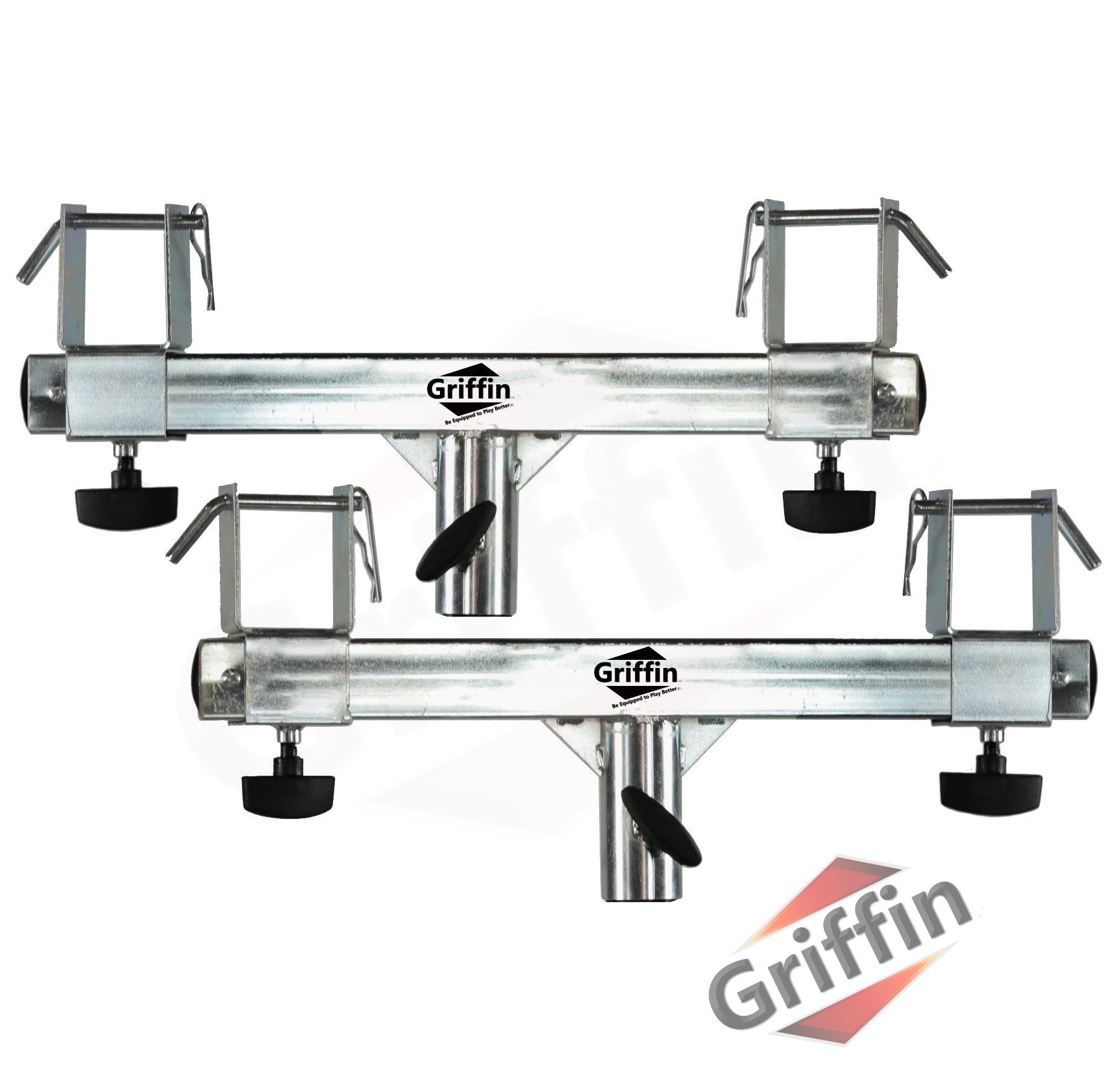 GRIFFIN T Bar Adapters for Lighting Truss Stands (2)- Triangle or Square Trussing Bracket Mounts for Light Cans & DJ Booth Kit, Pro-Audio Stage Gear GeekStands.com
