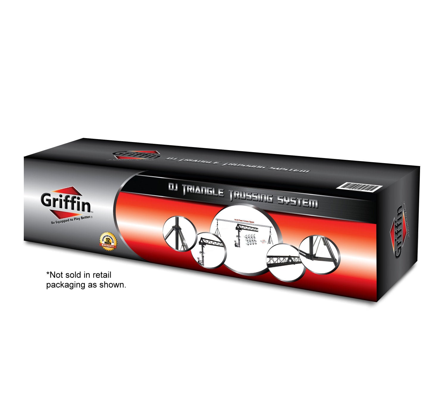 GRIFFIN - Crank Up Triangle Light Truss System - DJ Booth Trussing Stand Kit for Light Cans & Speakers - Pro Audio Lighting Stage Platform Package GeekStands.com
