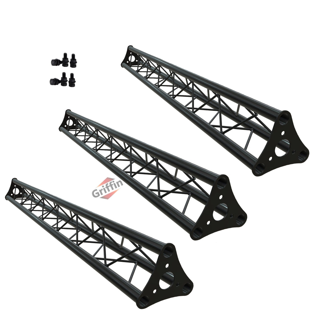 5Ft Triangle Truss Extension (3-PACK) by GRIFFIN - Stage Mount Trussing Sections for DJ Booth Lighting System - Mount Light Cans & Sound Effects for Pro Audio Equipment Gear, Parties & Live Gigs GeekStands.com