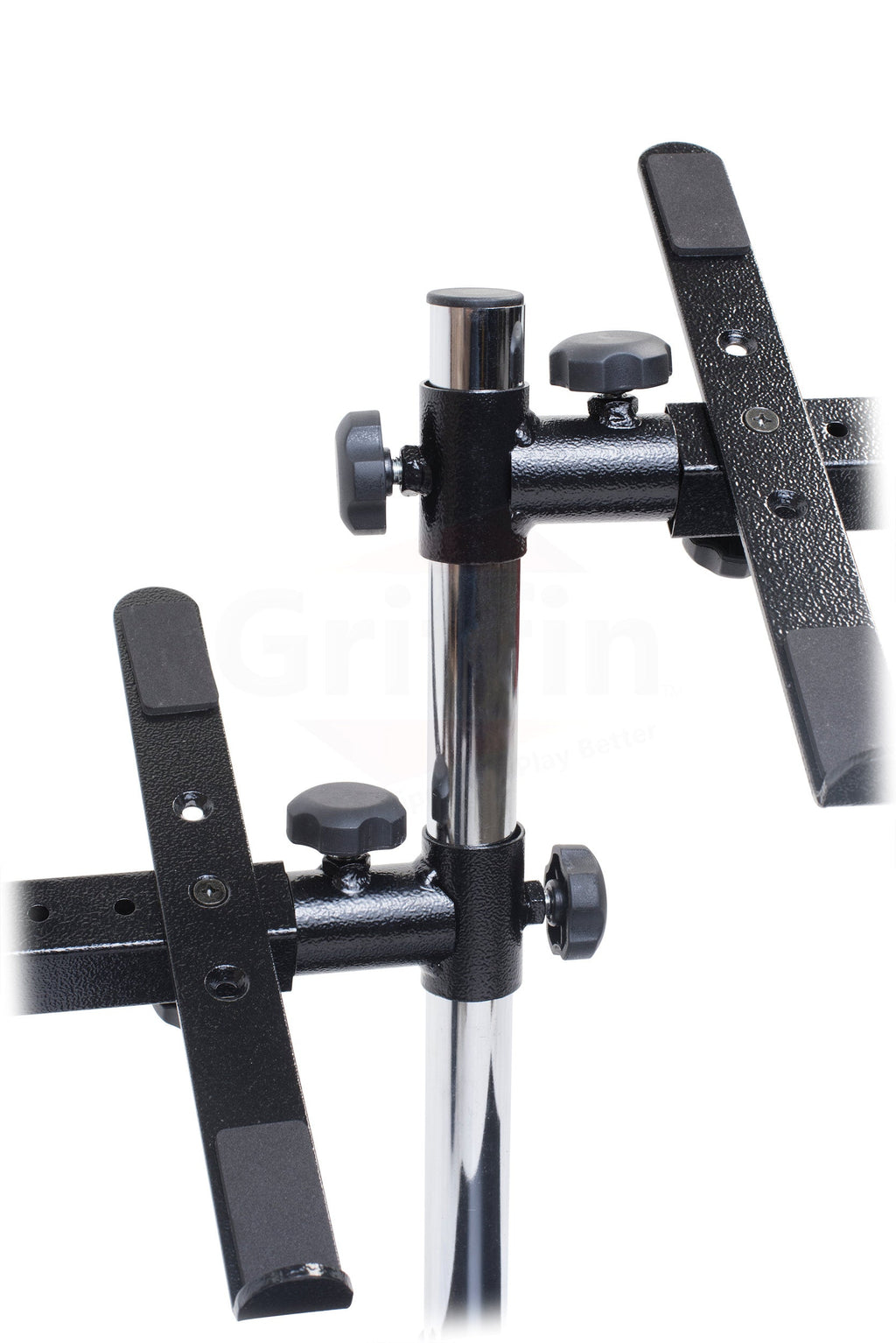 Double DJ Laptop Stand by FAT TOAD - 2 Tier PC Table Holder - Portable Computer Clamp Equipment Rack with Duel Mounts for Studio Mixers, Controllers GeekStands.com