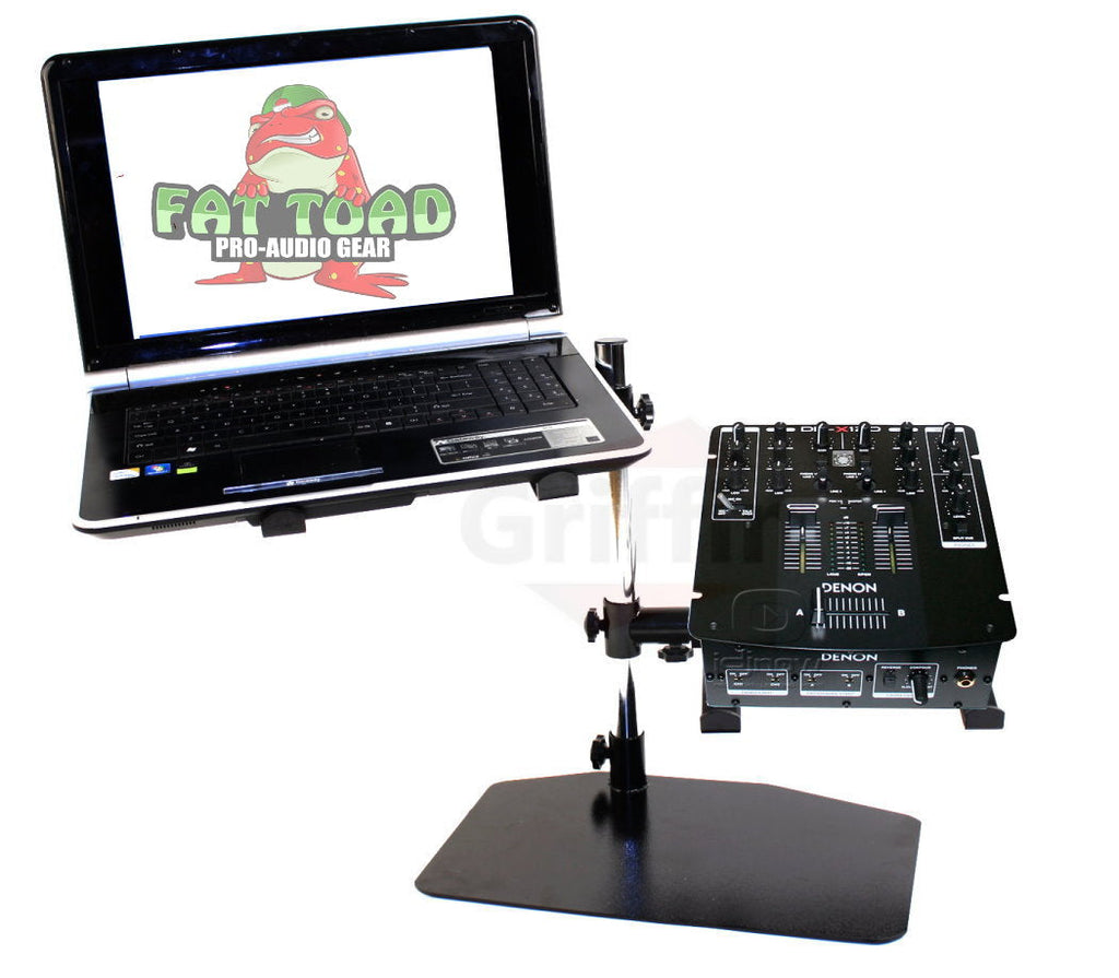 Double DJ Laptop Stand by FAT TOAD | 2 Tier PC Table Holder | Portable Computer Clamp Equipment Rack with Support Mounts for Music Studio Mixers, Controllers, Monitors, & Disc Jockey Booth Gear GeekStands.com