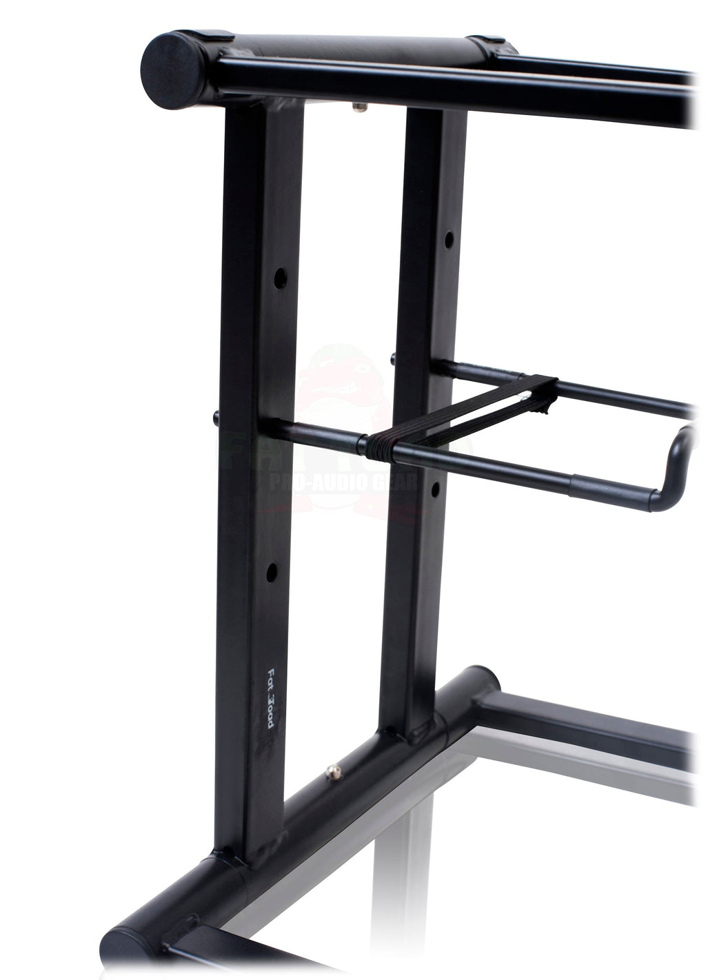 Folding DJ Laptop Stand with Sub-tray Shelf by FAT TOAD | Pro Audio Computer Table Top Rack Stand Mount for iPads, Mixer Controller & Tablets | Portable PC Gear Clamp Holder | Stage Booth, Home Office GeekStands.com