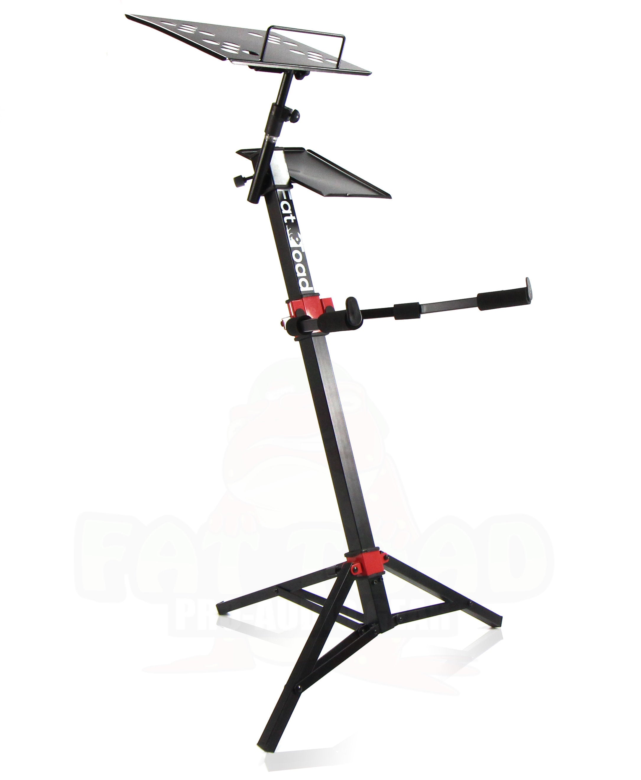 DJ Workstation Stand by Fat Toad - Portable, Adjustable Stand Up For Mixer, MIDI Controller Mount, Keyboard, Laptop, Tablet, Synthesizer Table Mount (Multiuse) | Pro-Audio Stage Performance Gear GeekStands.com