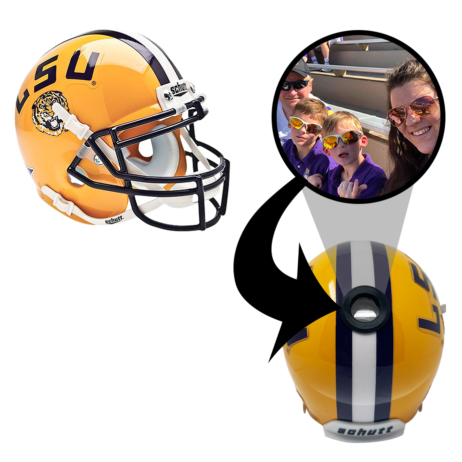 LSU Tigers College Football Collectible Mini Helmet - Picture Inside - FANZ Collectibles Fanz Collectibles