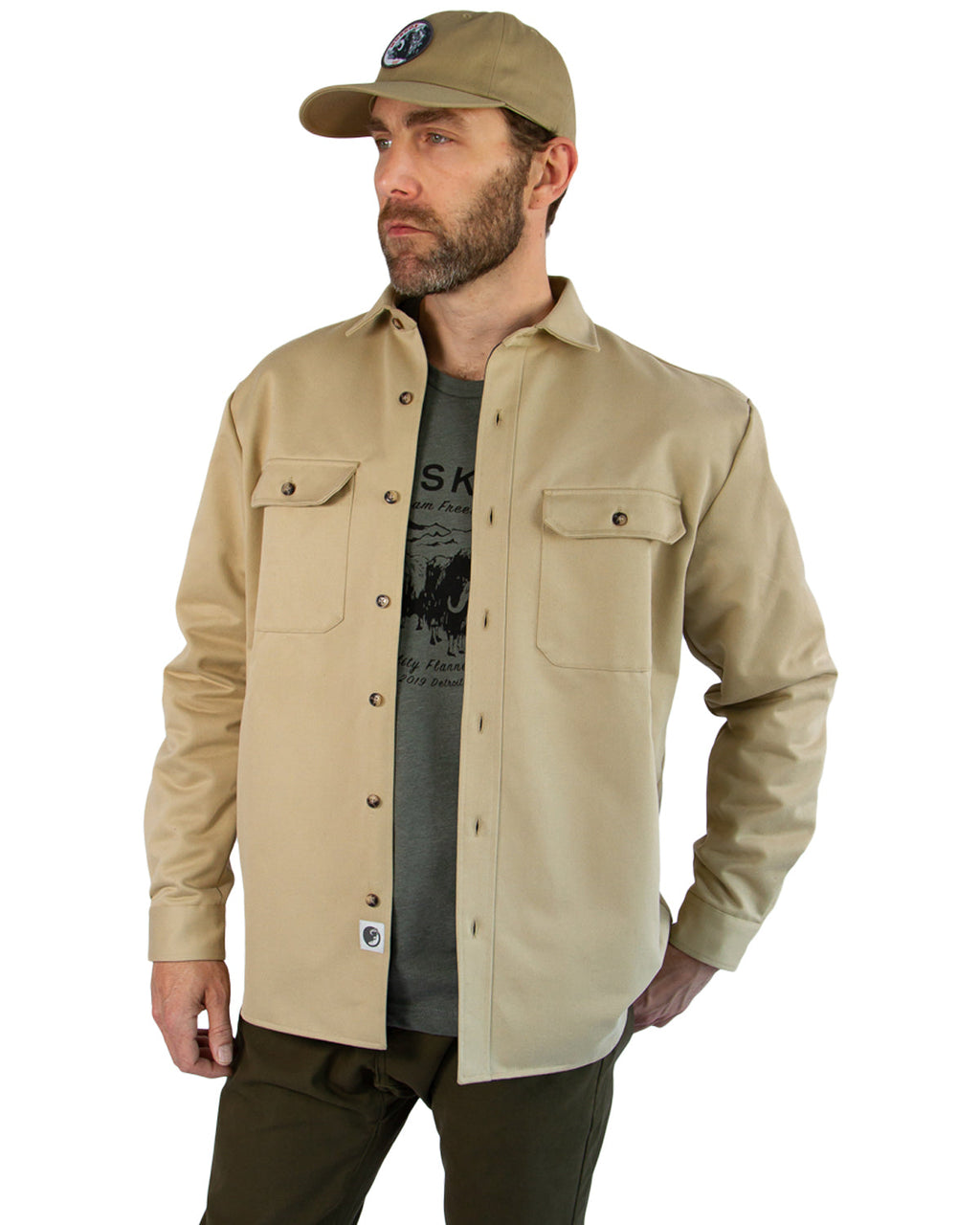 Lined Yukon Flannel Shirt Jacket, Tan MuskOx Flannels