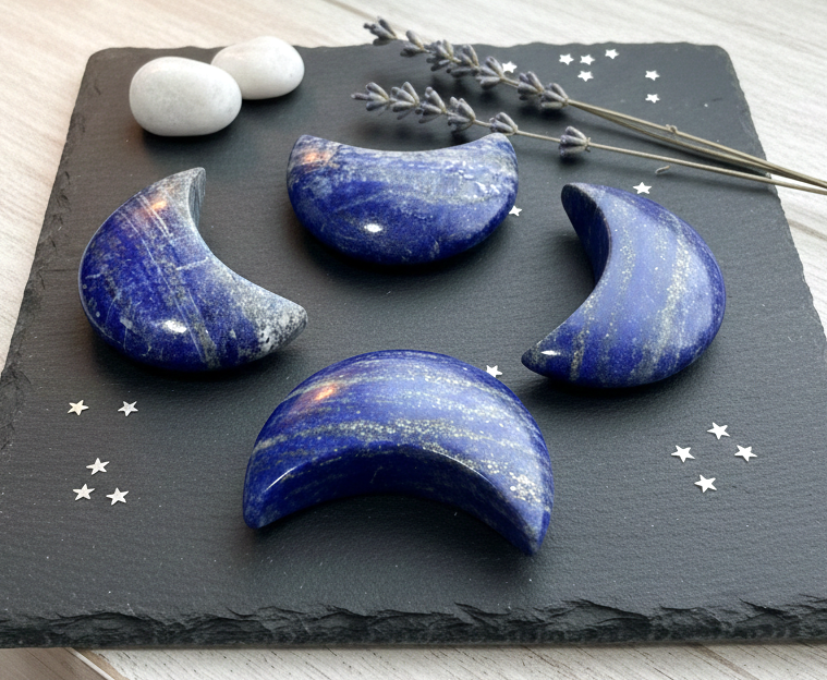 Lapis Lazuli Crescent Moon Carving Amazing Crystals
