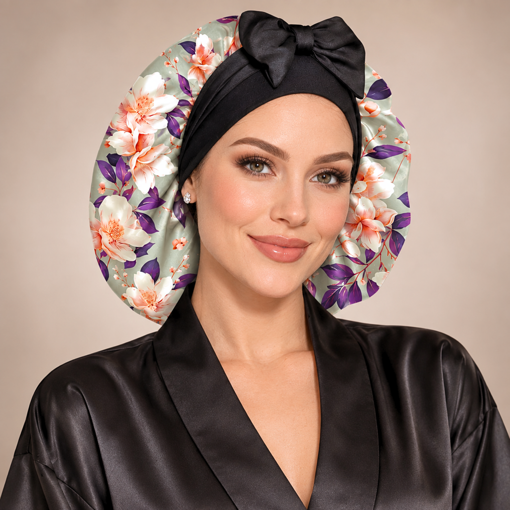 Satin Hair Bonnet for Sleeping – Adjustable Stretch Tie PHC