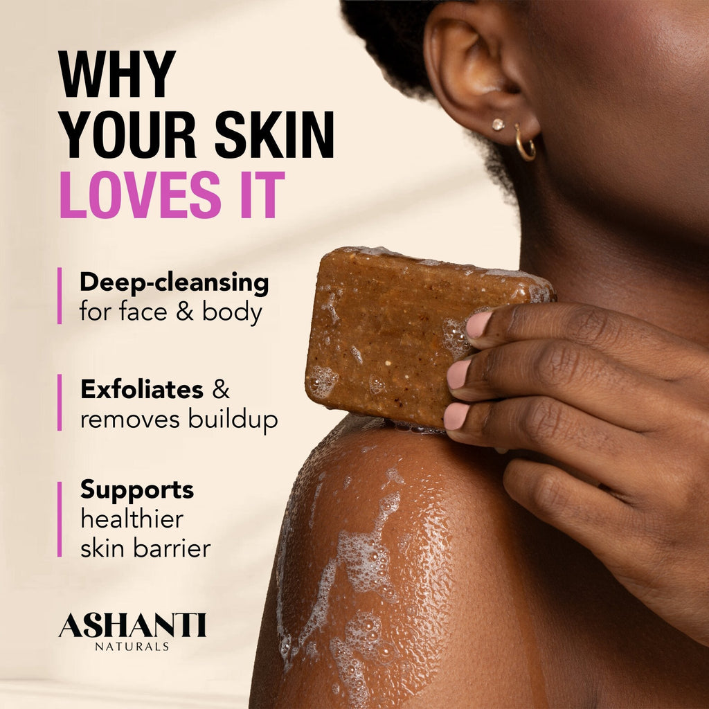 100% African Black Soap - Lavender AshantiNaturals