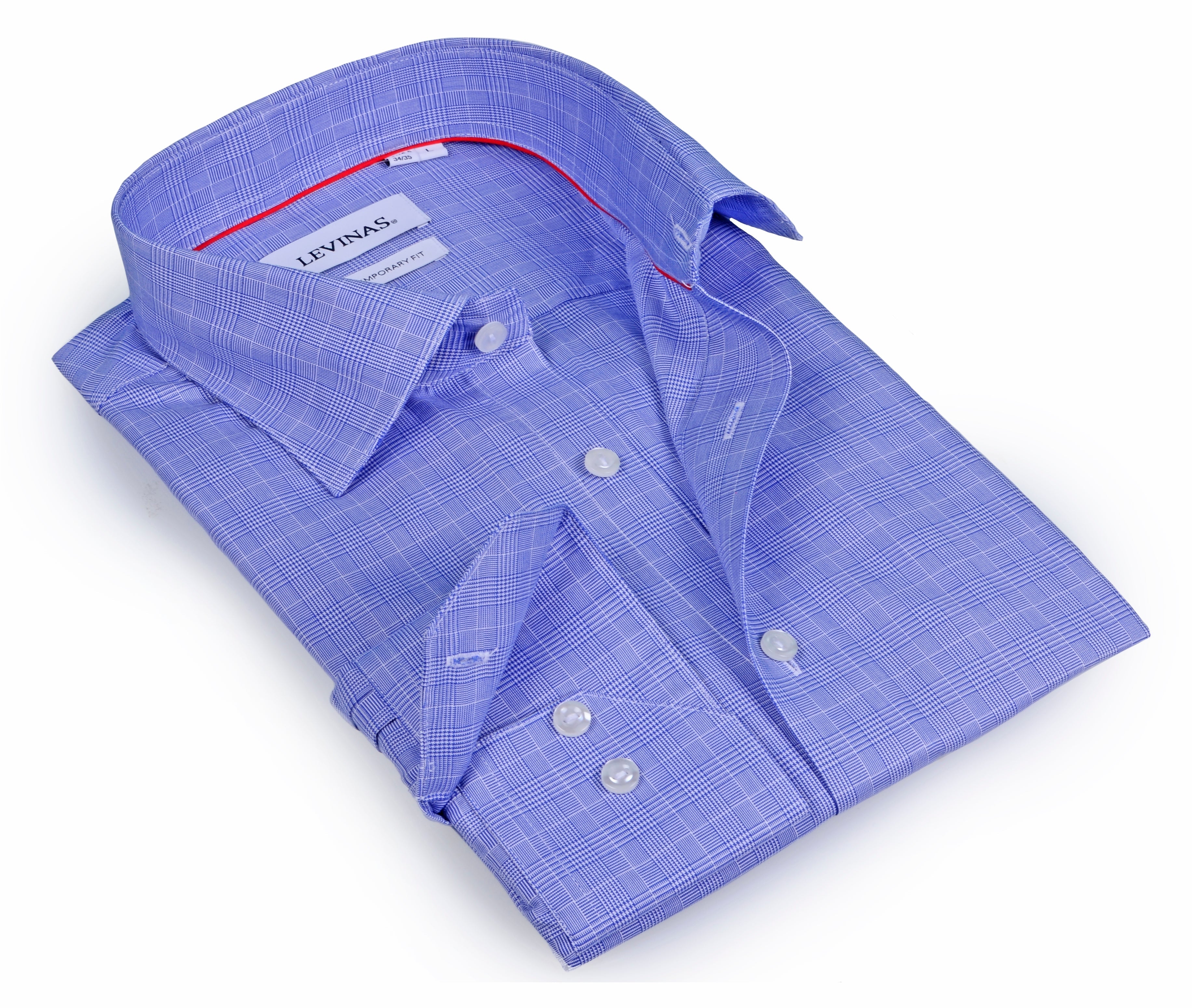 Levinas Contrast Collar Button-Up Shirt //  - Contemporary Fit - contrast  trimming - final sale LEVINAS® Official