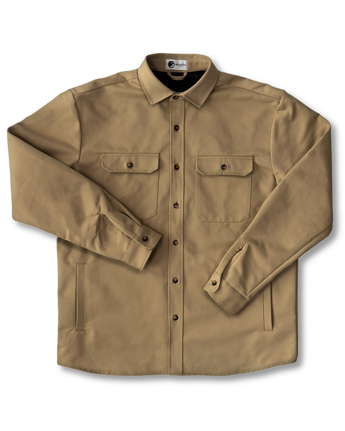 Lined Yukon Flannel Shirt Jacket, Tan MuskOx Flannels