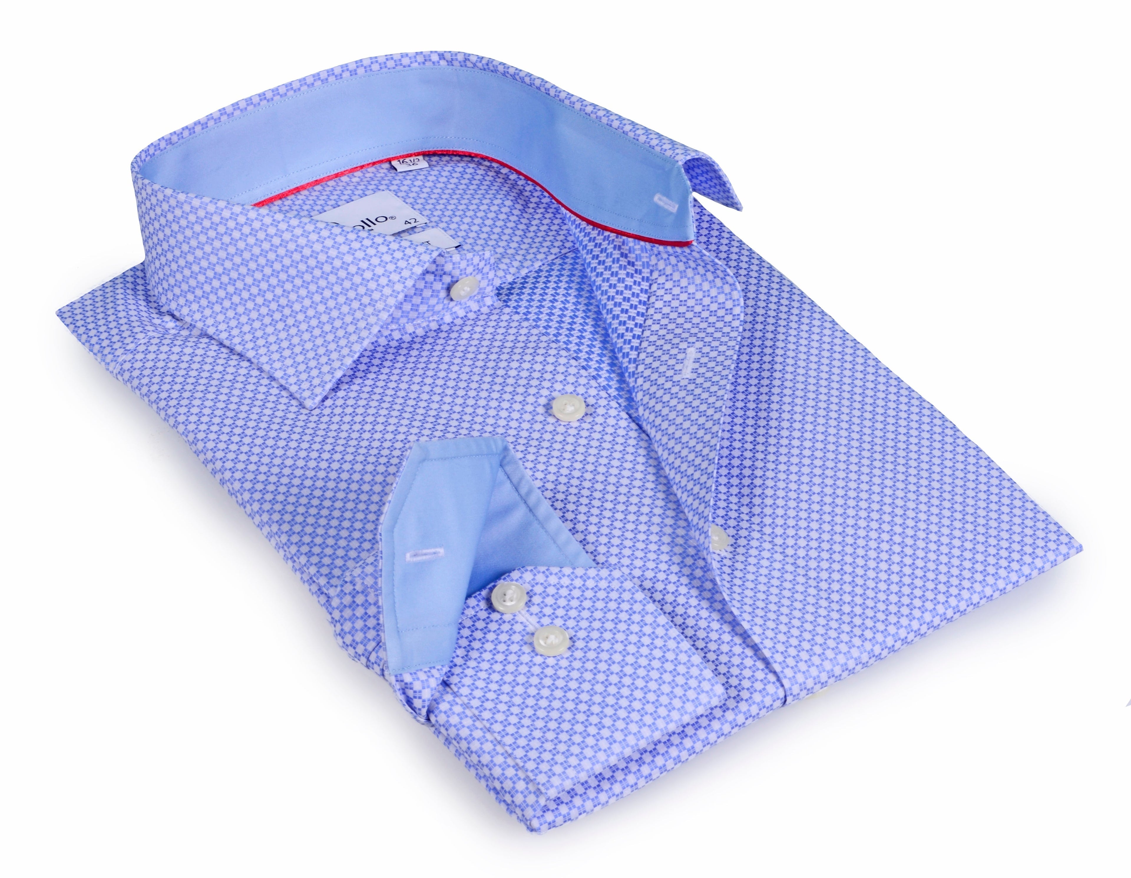 Long Sleeve Shirt with contract trimming // Dual cuffs //  contemporary fit - Final Sale LEVINAS® Official
