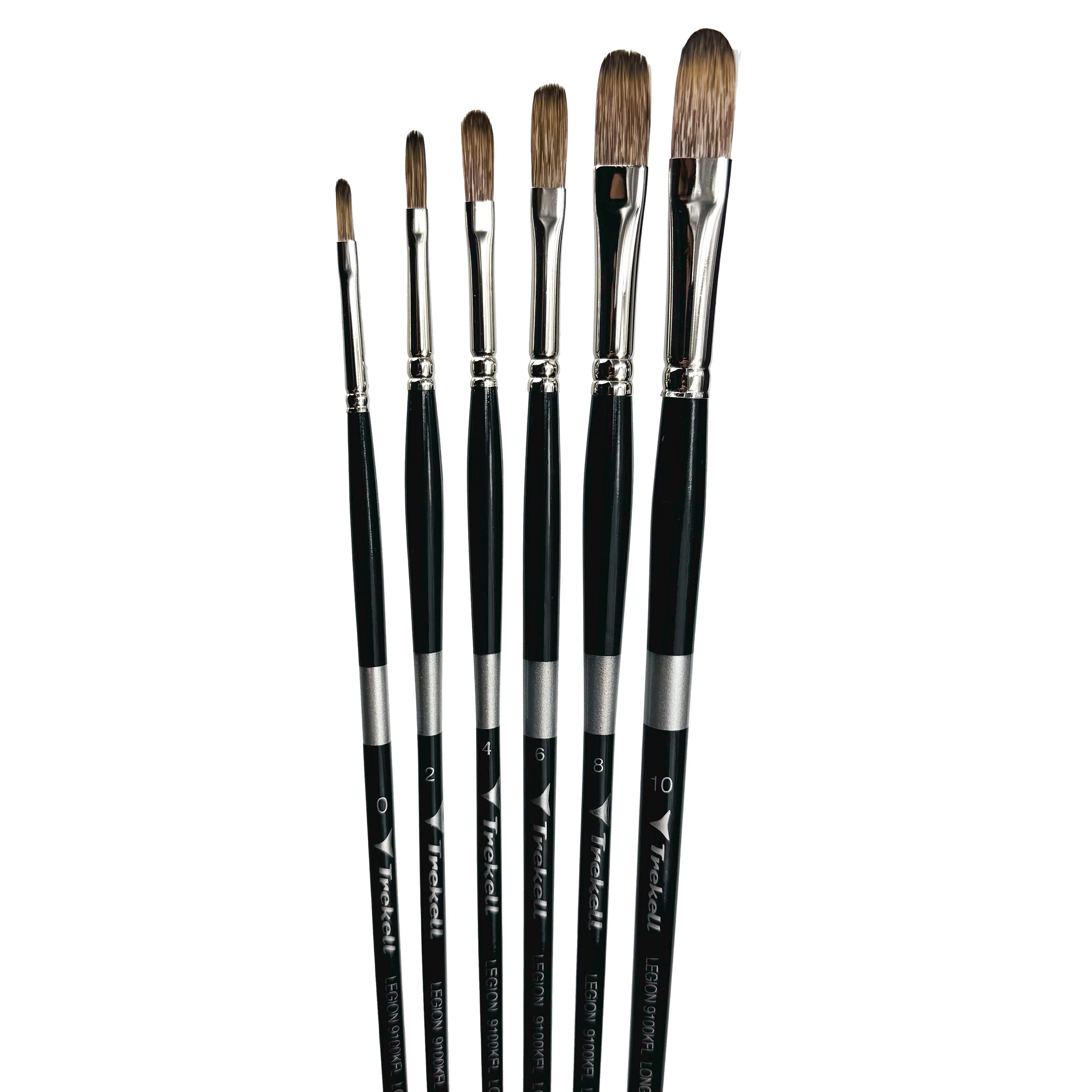 Trekell Legion Complete Long Filbert Brush Set - Long Handle Trekell Art Supplies