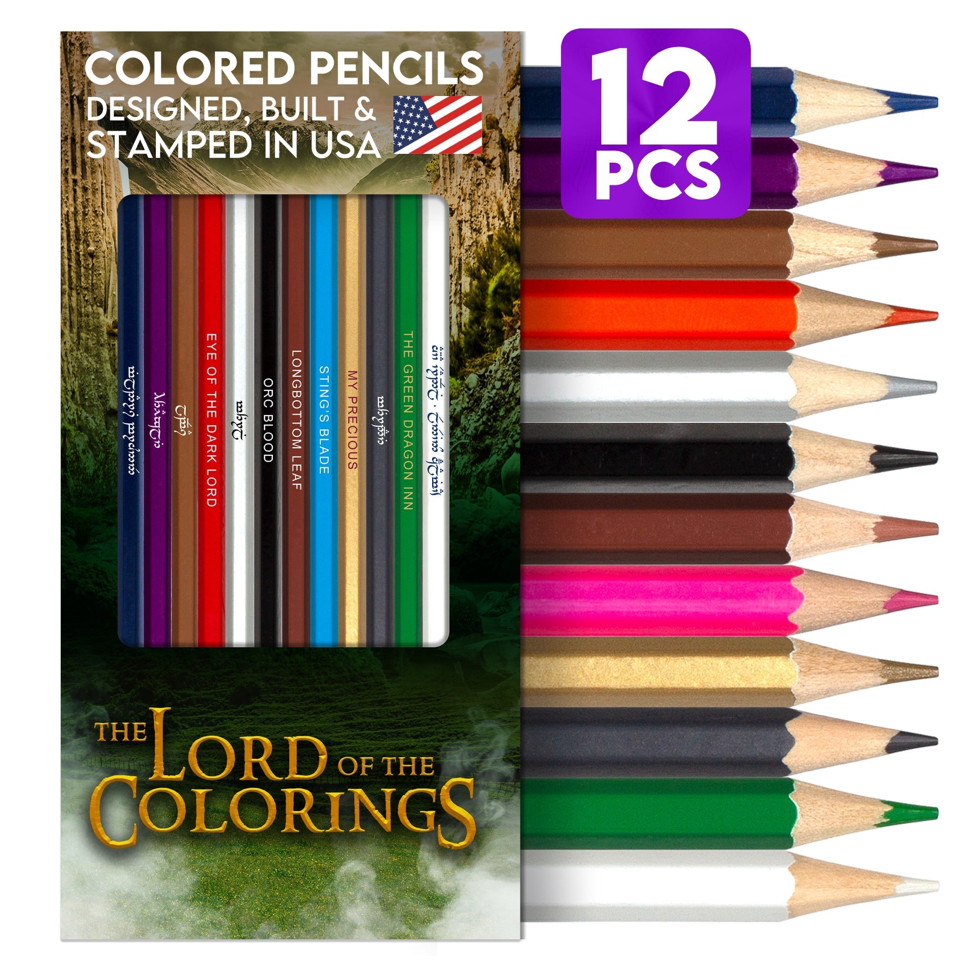 Lord of the Colorings Colored Pencil Set for Fans of Lord of the Rings Pop Colors