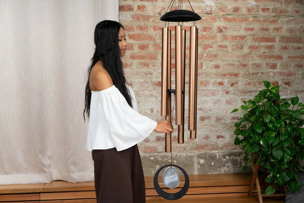 50" Grey Agate Meditation Chime, 432 Hz, A-Major, Bronze Utah Energy Healing Center