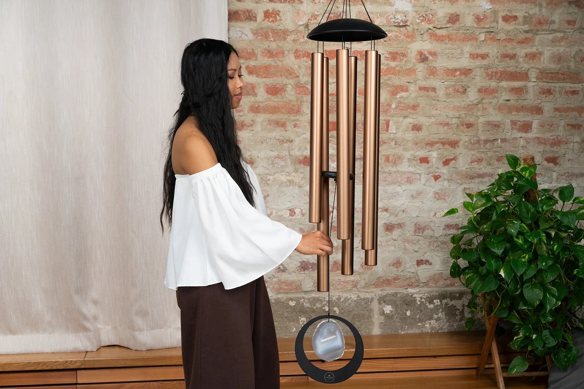 50" Grey Agate Meditation Chime, 432 Hz, A-Major, Bronze Utah Energy Healing Center