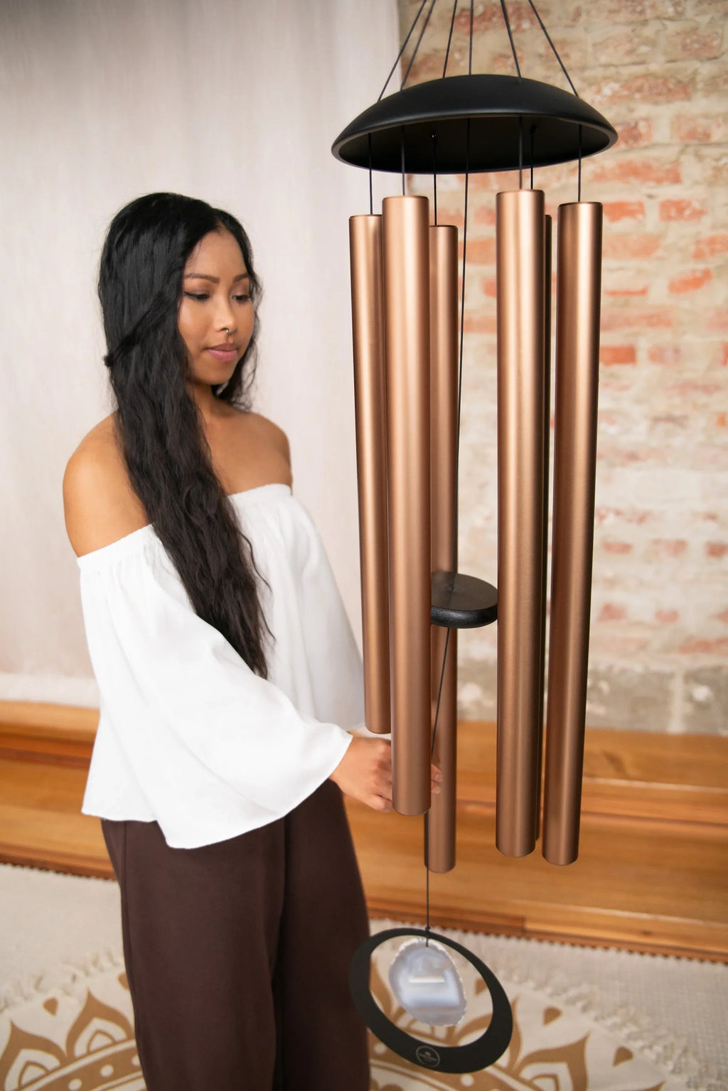 50" Grey Agate Meditation Chime, 432 Hz, A-Major, Bronze Utah Energy Healing Center